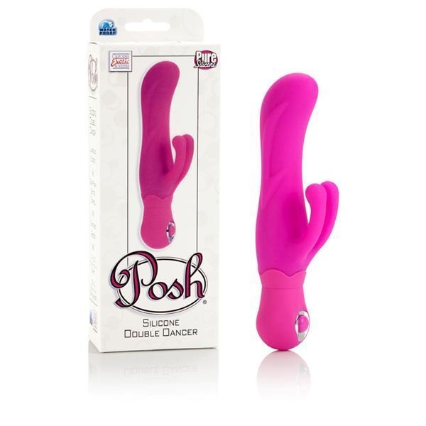 California Exotics - Posh Silicone Double Dancer Rabbit Vibrator (Pink) -  Rabbit Dildo (Vibration) Non Rechargeable  Durio.sg