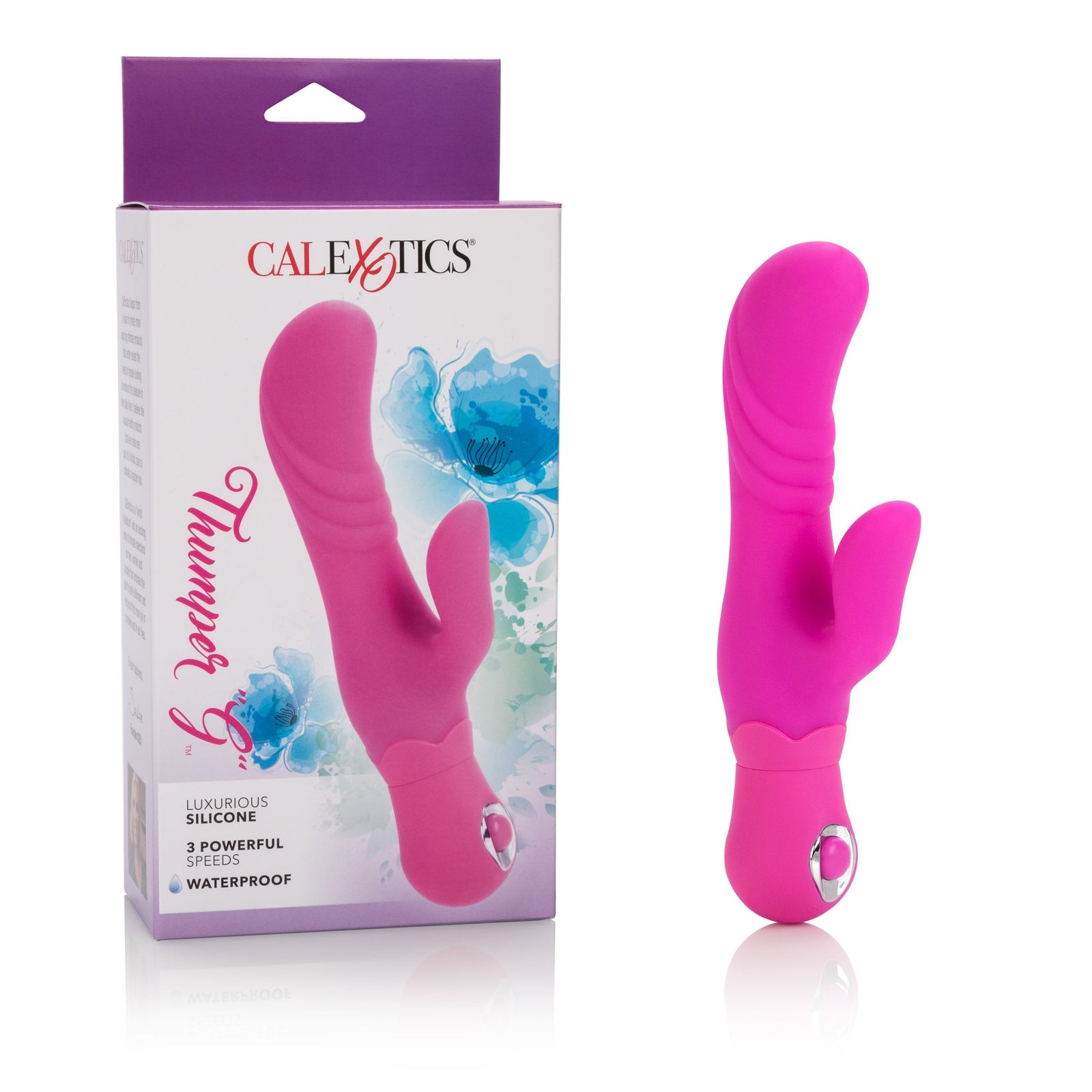 California Exotics - Posh Silicone Thumper G Rabbit Vibrator (Pink) -  Rabbit Dildo (Vibration) Non Rechargeable  Durio.sg