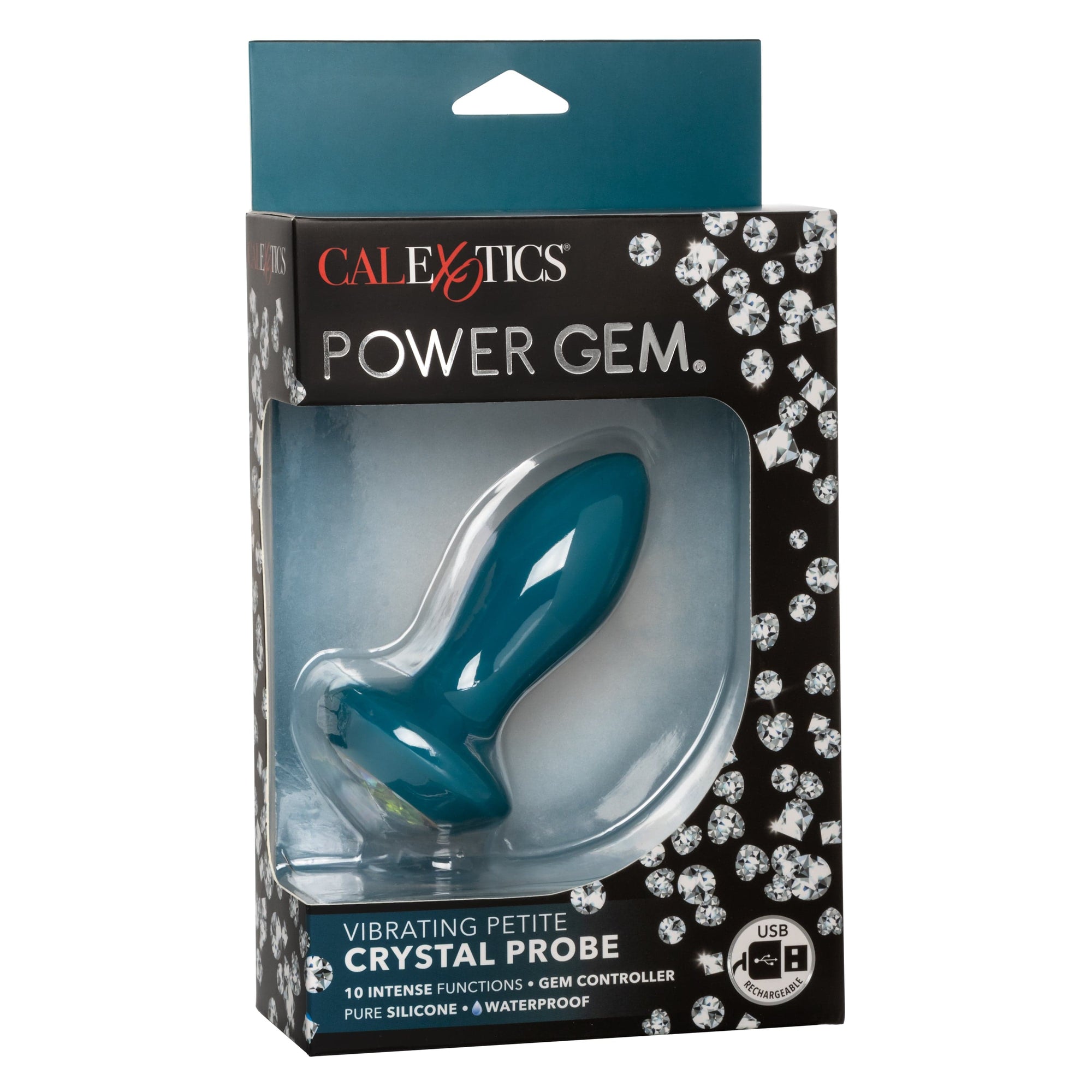 California Exotics - Power Gem Vibrating Petite Crystal Probe Anal Plug (Blue) -  Anal Plug (Vibration) Rechargeable  Durio.sg