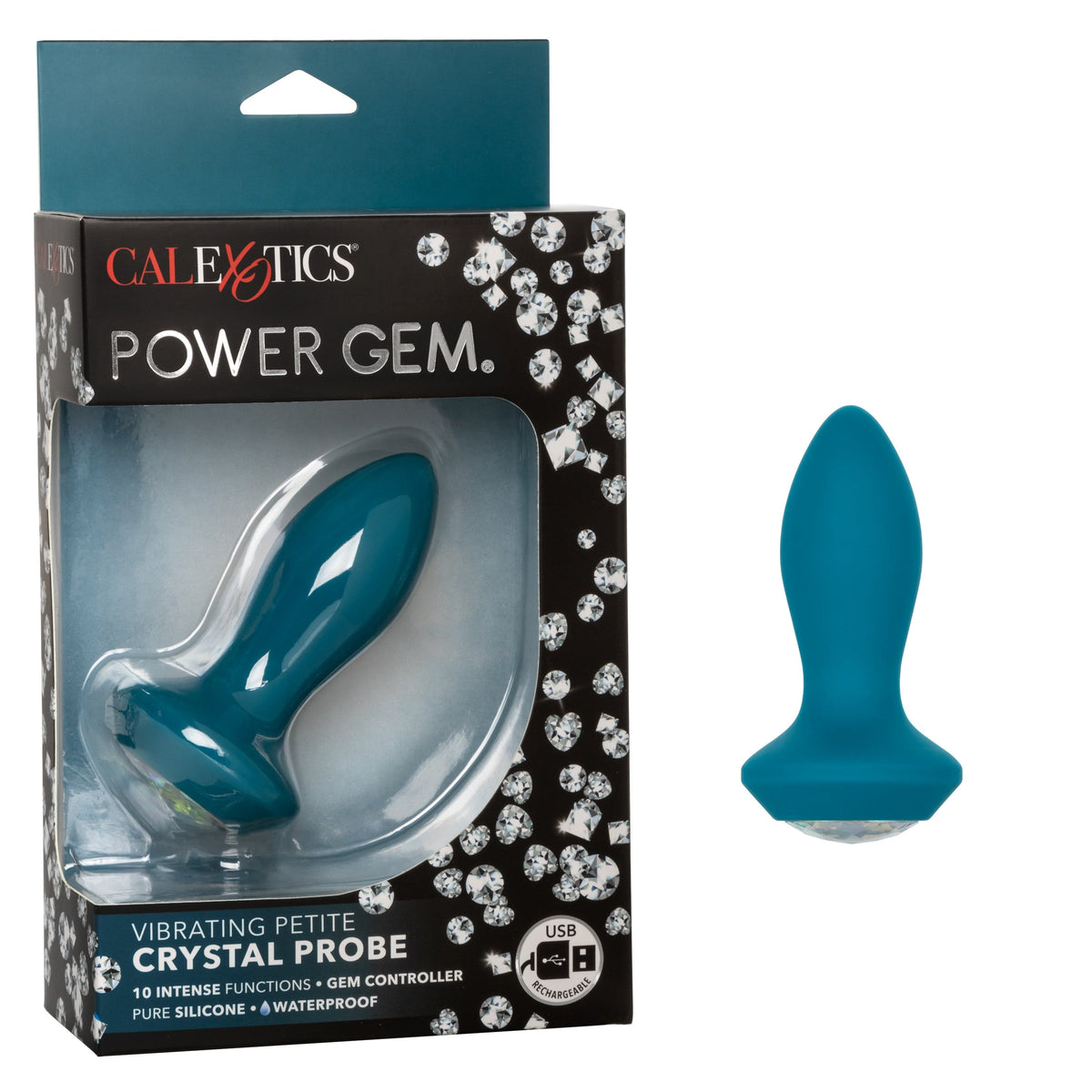 California Exotics - Power Gem Vibrating Petite Crystal Probe Anal Plug (Blue) -  Anal Plug (Vibration) Rechargeable  Durio.sg