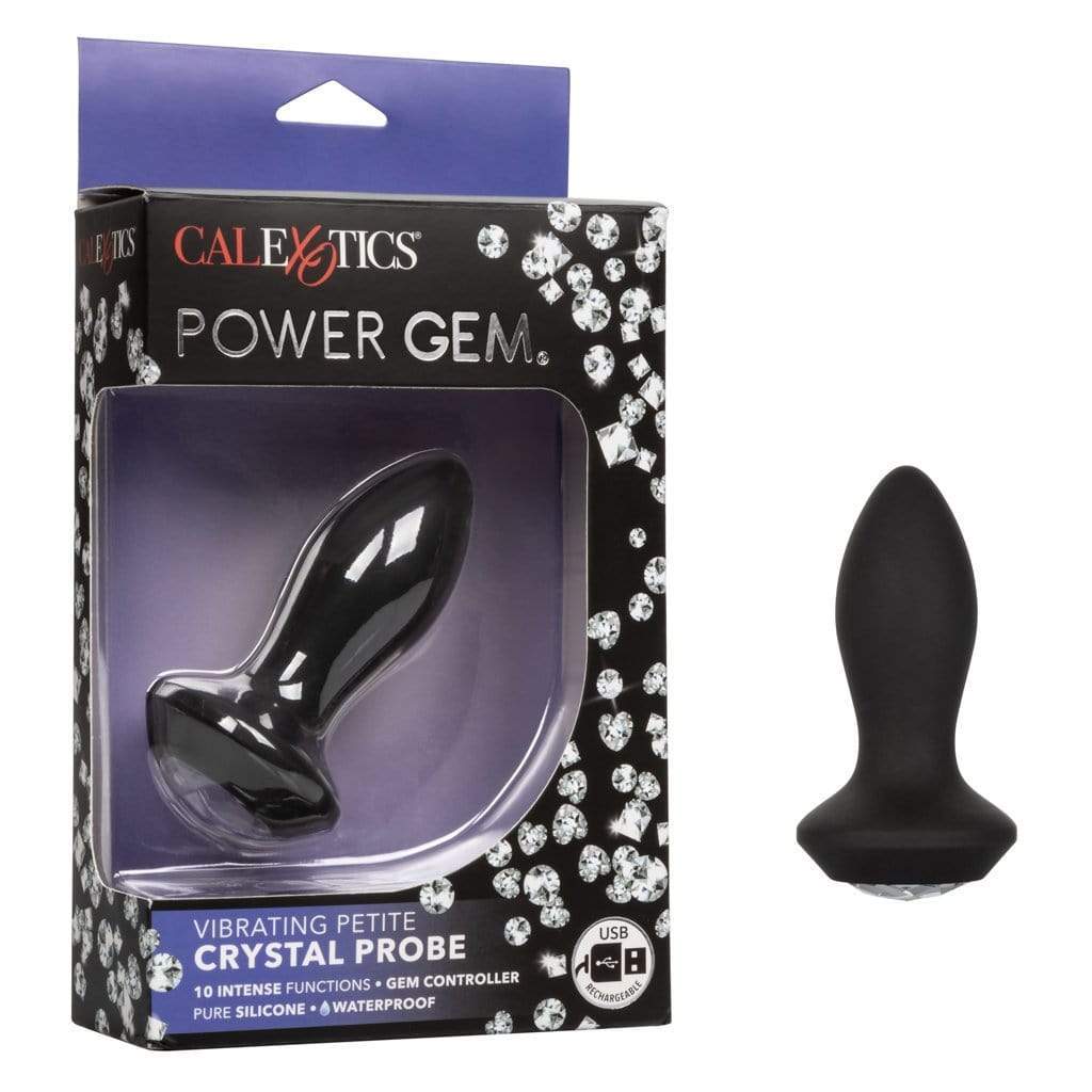 California Exotics - Power Gem Vibrating Petite Crystal Prostate Massager (Black) -  Prostate Massager (Vibration) Rechargeable  Durio.sg