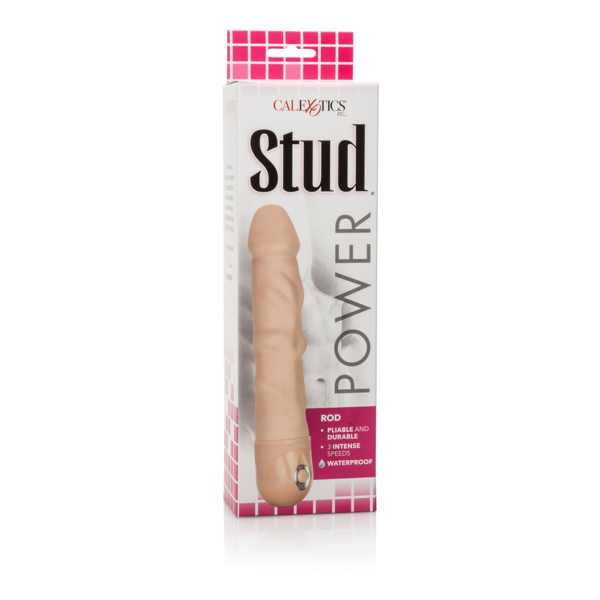 California Exotics - Power Stud Waterproof Rod Dildo Vibrator (Beige) -  Realistic Dildo w/o suction cup (Vibration) Non Rechargeable  Durio.sg