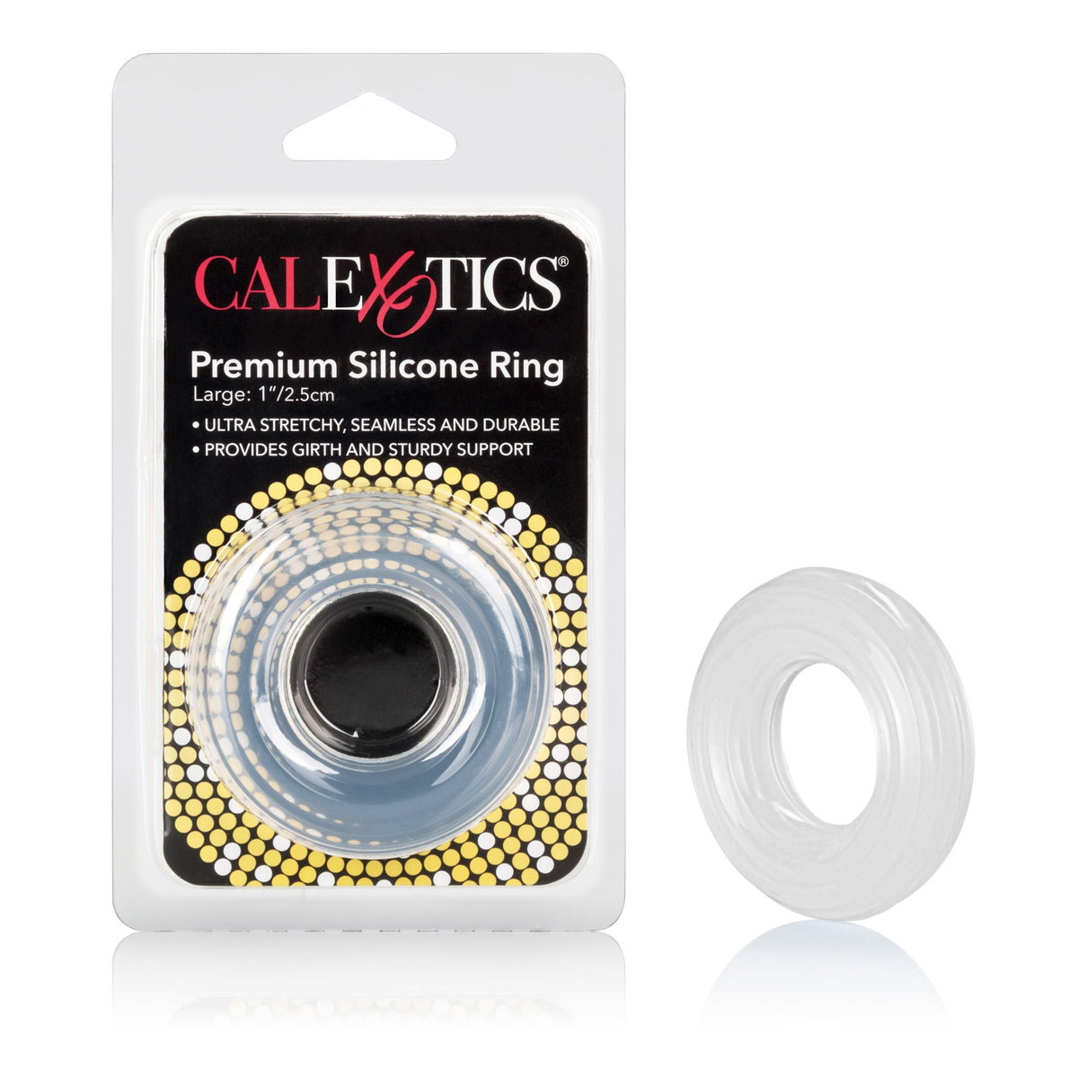 California Exotics - Premium Silicone Cock Ring Large (Clear) -  Silicone Cock Ring (Non Vibration)  Durio.sg
