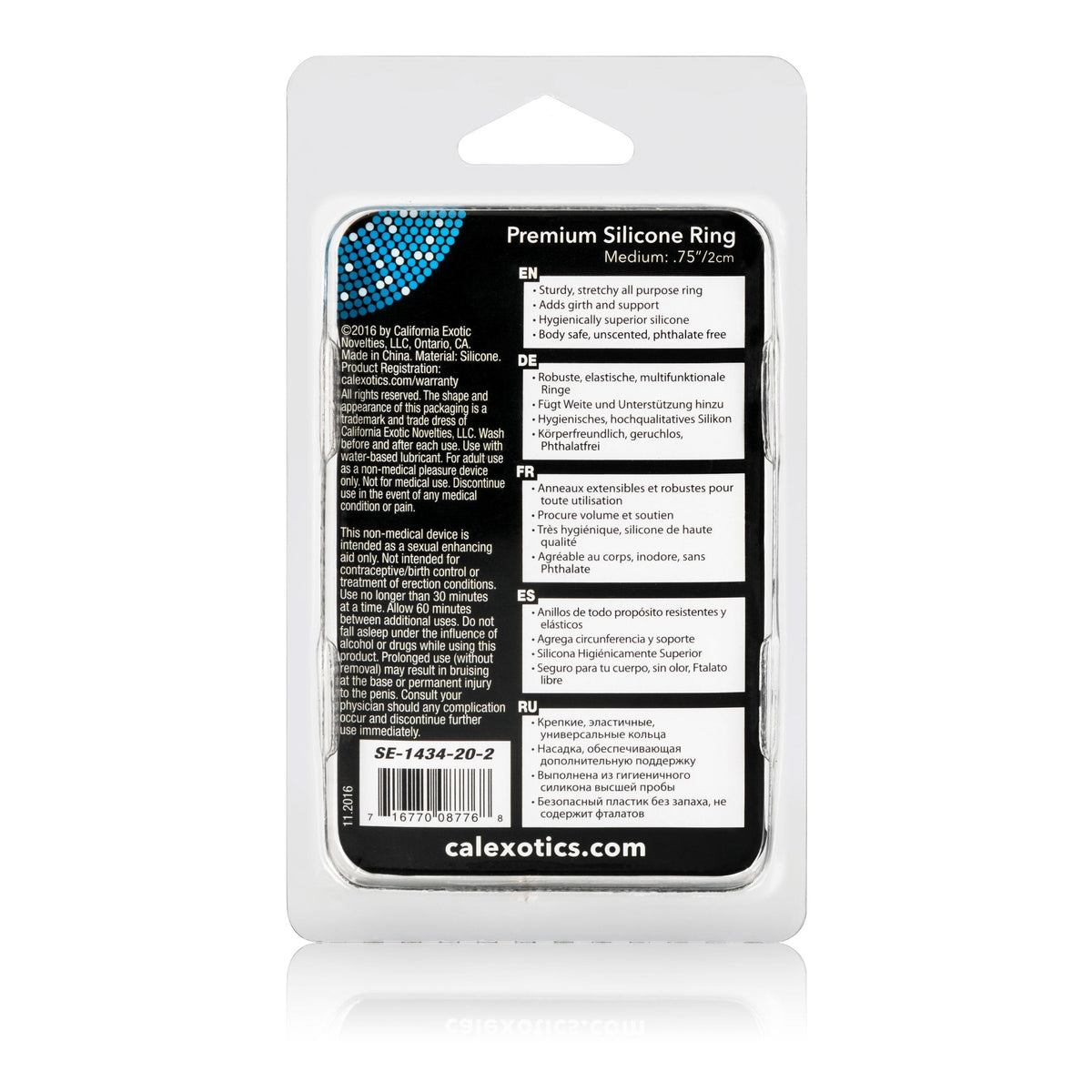 California Exotics - Premium Silicone Cock Ring Medium (Clear) -  Silicone Cock Ring (Non Vibration)  Durio.sg