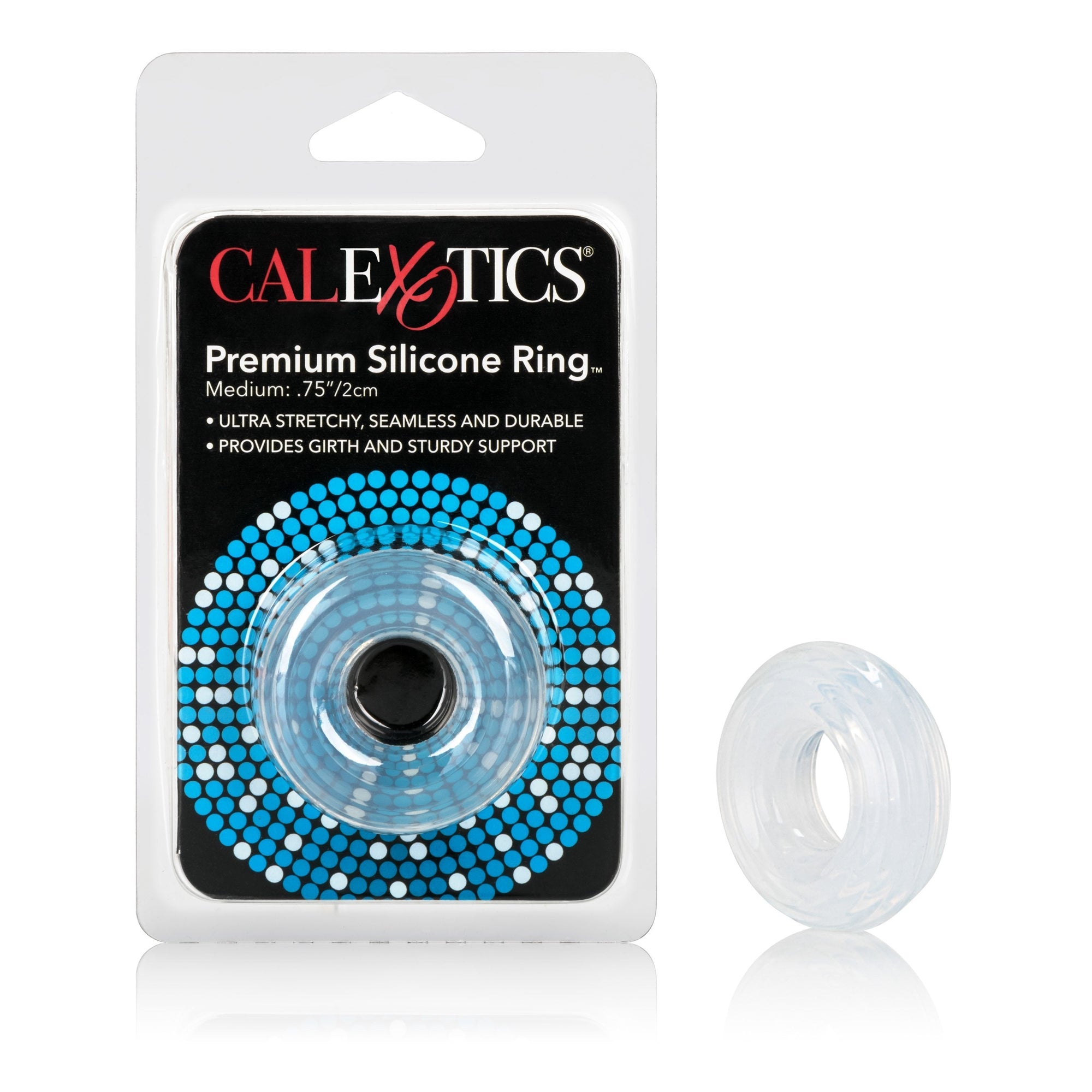 California Exotics - Premium Silicone Cock Ring Medium (Clear) -  Silicone Cock Ring (Non Vibration)  Durio.sg