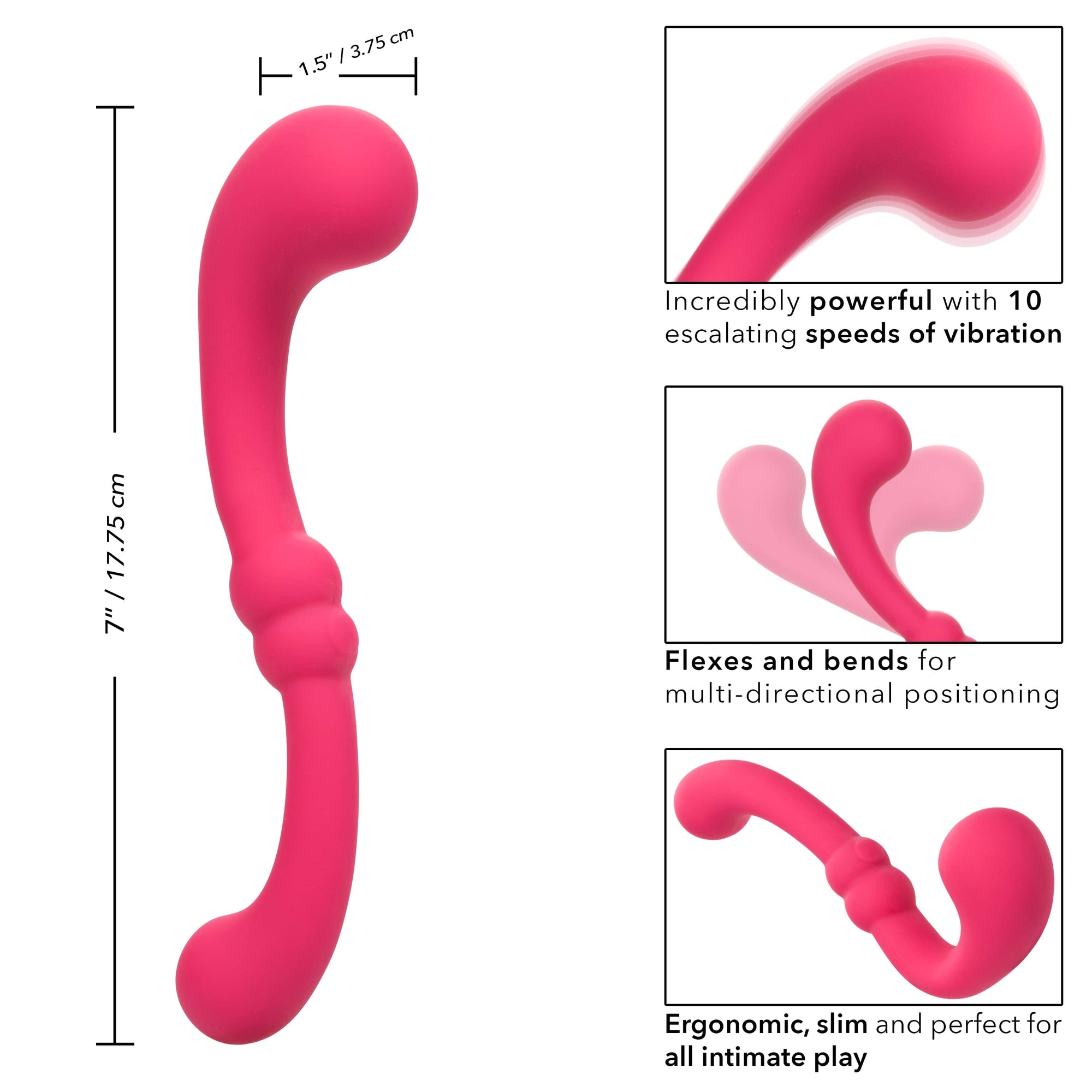 California Exotics - Pretty Little Wands Curvy Flexible G Spot Vibrator (Pink) -  G Spot Dildo (Vibration) Rechargeable  Durio.sg