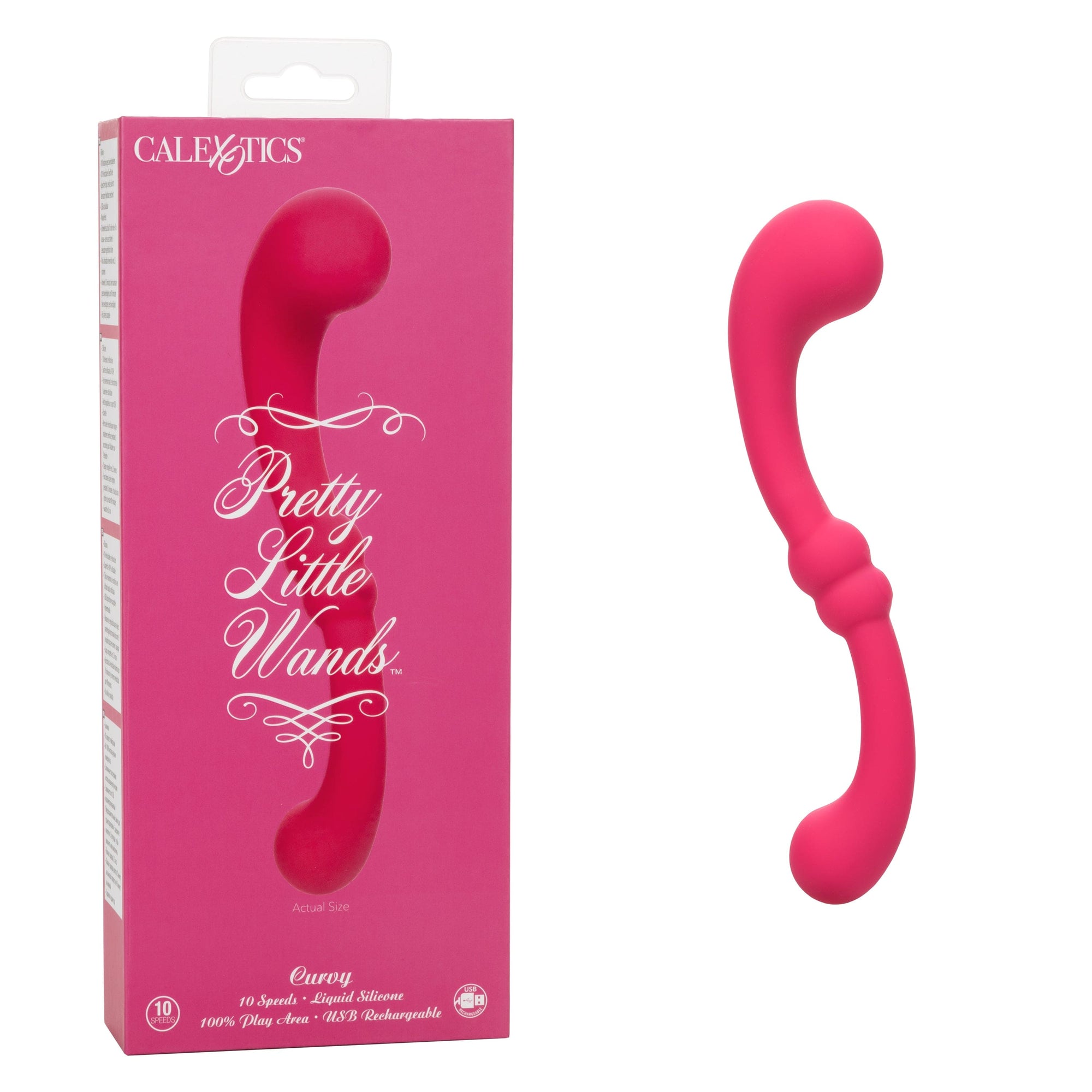 California Exotics - Pretty Little Wands Curvy Flexible G Spot Vibrator (Pink) -  G Spot Dildo (Vibration) Rechargeable  Durio.sg