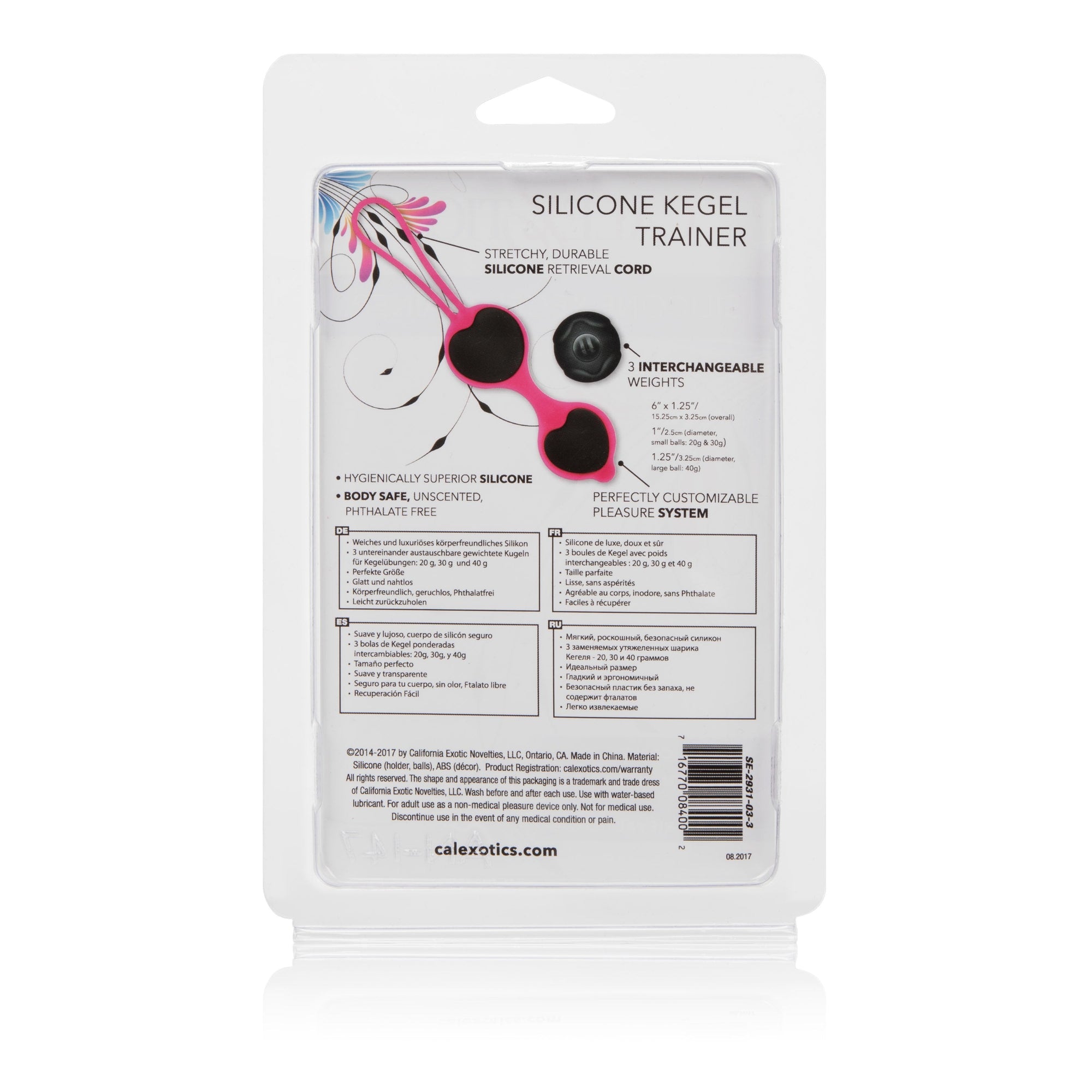 California Exotics - Pure Silicone Kegel Trainer (Black) -  Kegel Balls (Non Vibration)  Durio.sg