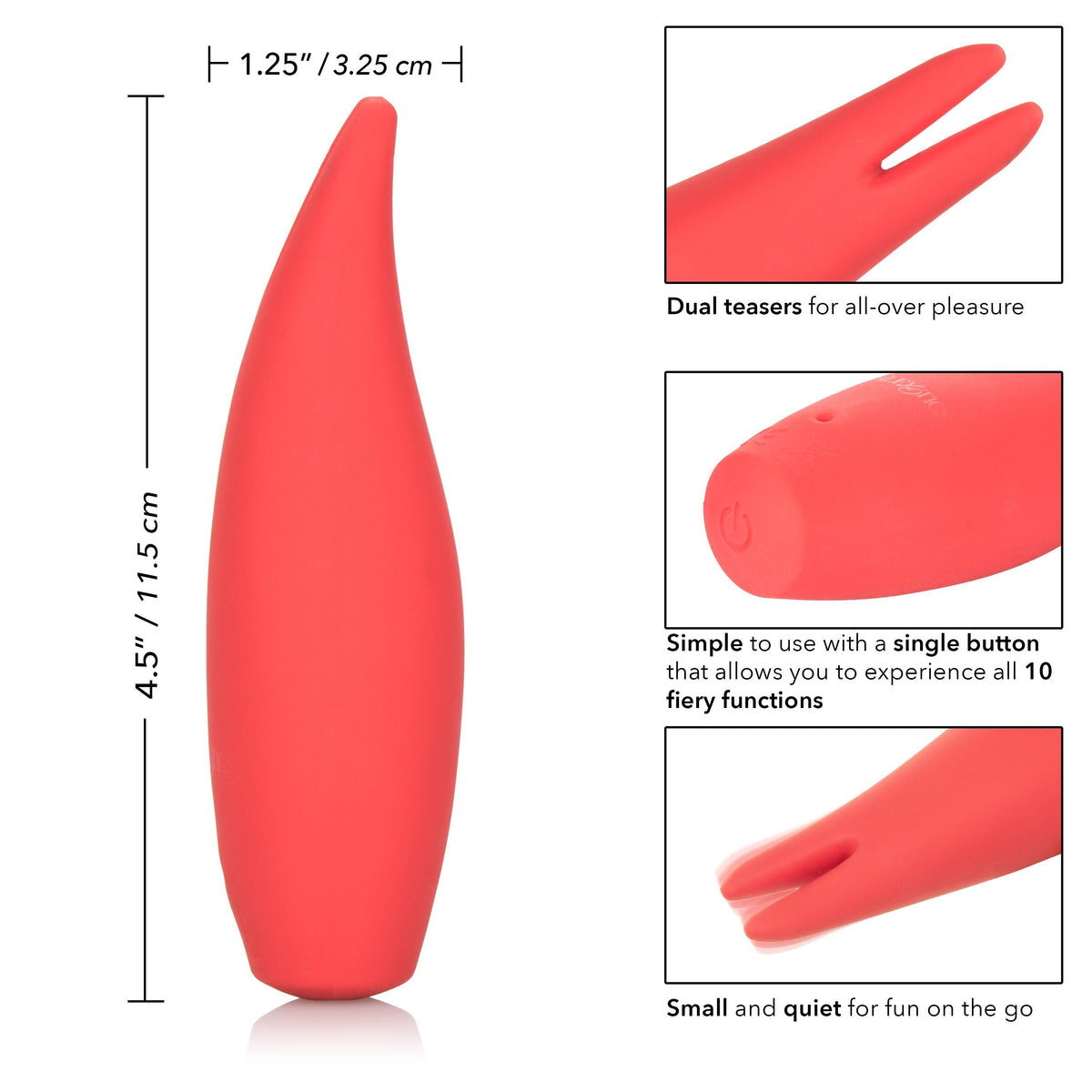 California Exotics - Red Hot Flare Rechargeable Clit Massager (Red) -  Clit Massager (Vibration) Rechargeable  Durio.sg