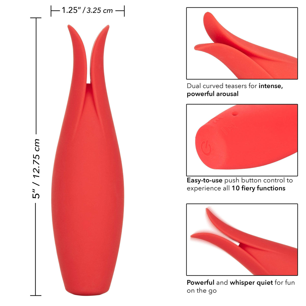 California Exotics - Red Hot Fury Clit Massager (Red) -  Clit Massager (Vibration) Rechargeable  Durio.sg