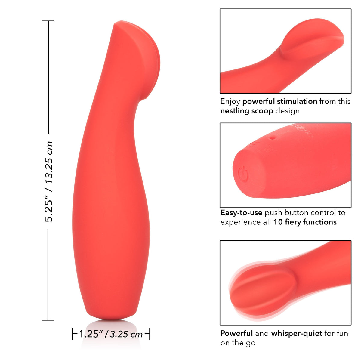 California Exotics - Red Hot Ignite Rechargeable G Spot Vibrator (Red) -  G Spot Dildo (Vibration) Rechargeable  Durio.sg
