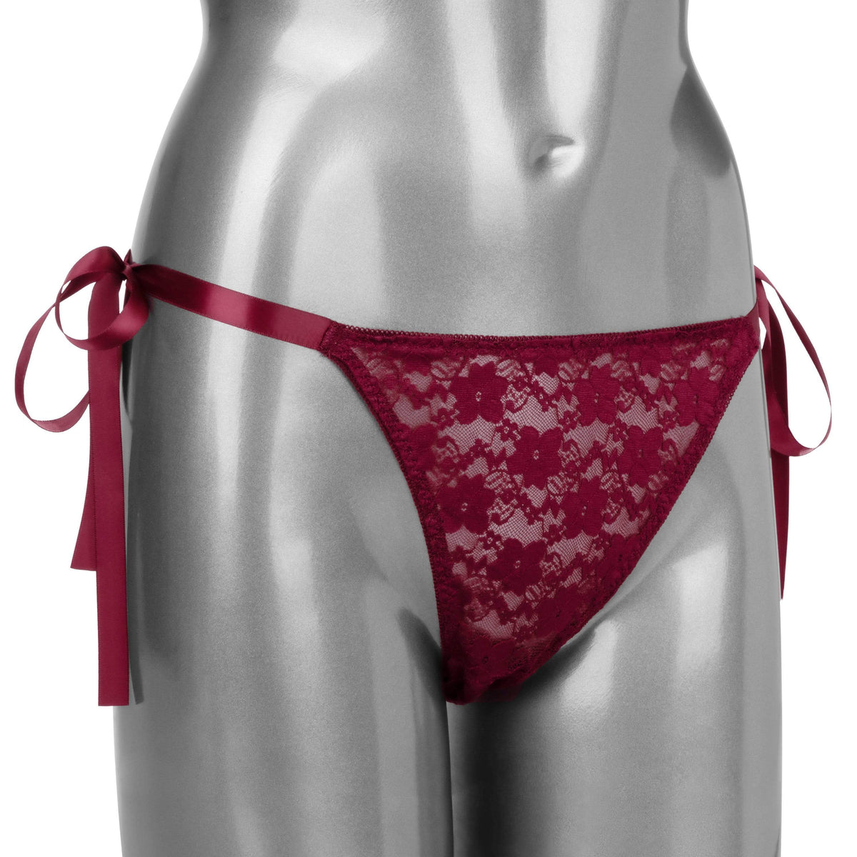 California Exotics - Remote Control Vibrating Lace Thong Set (Burgundy) -  Panties Massager Remote Control (Vibration) Rechargeable  Durio.sg
