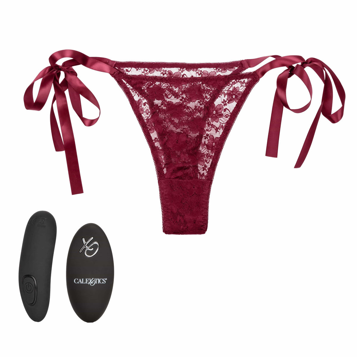 California Exotics - Remote Control Vibrating Lace Thong Set (Burgundy) -  Panties Massager Remote Control (Vibration) Rechargeable  Durio.sg