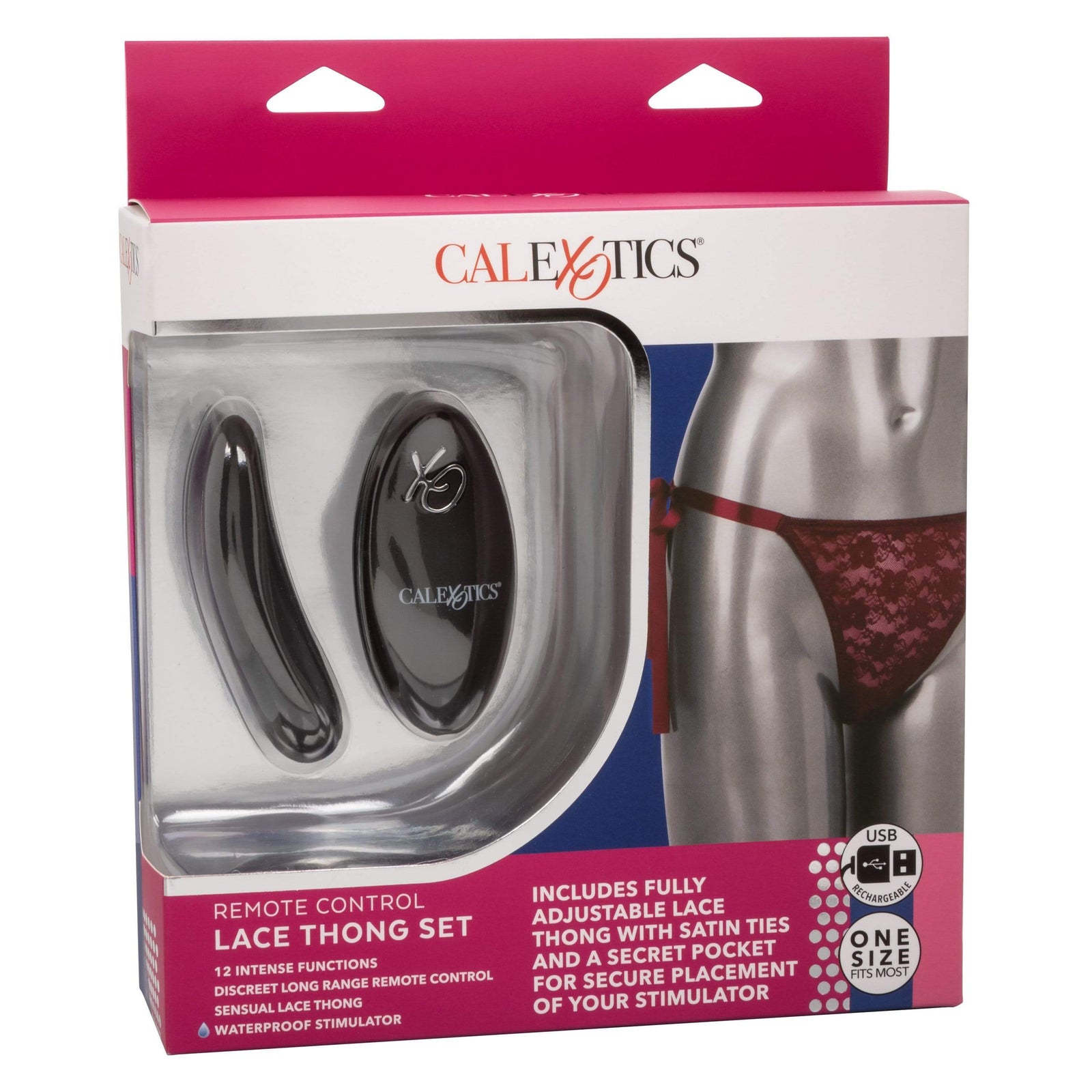 California Exotics - Remote Control Vibrating Lace Thong Set (Burgundy) -  Panties Massager Remote Control (Vibration) Rechargeable  Durio.sg