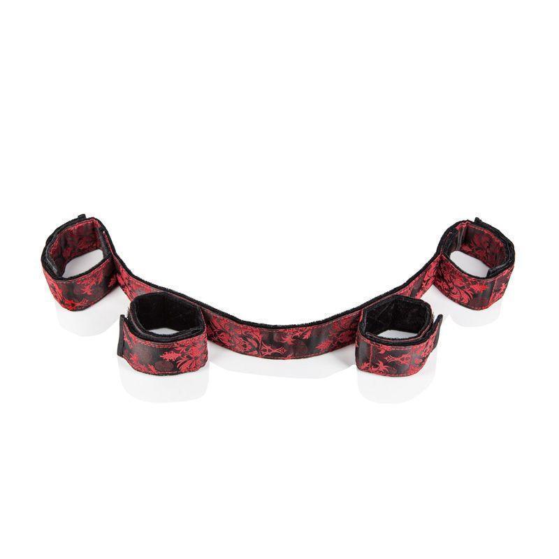 California Exotics - Scandal Bondage Bar (Red) -  Hand/Leg Cuffs  Durio.sg