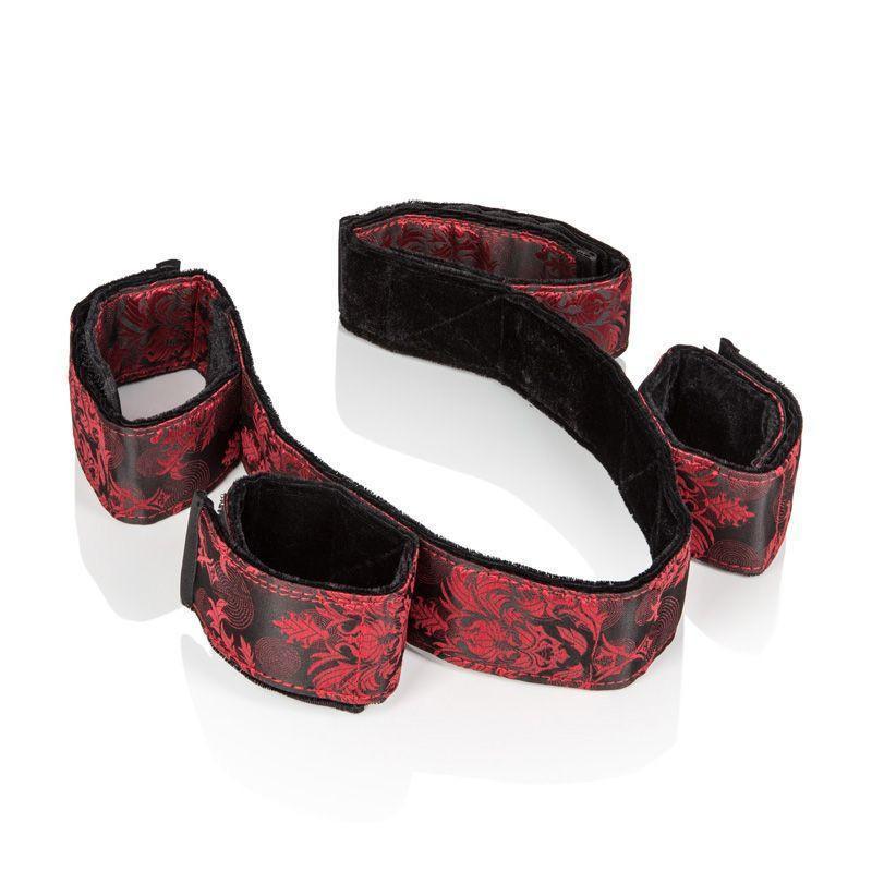 California Exotics - Scandal Bondage Bar (Red) -  Hand/Leg Cuffs  Durio.sg