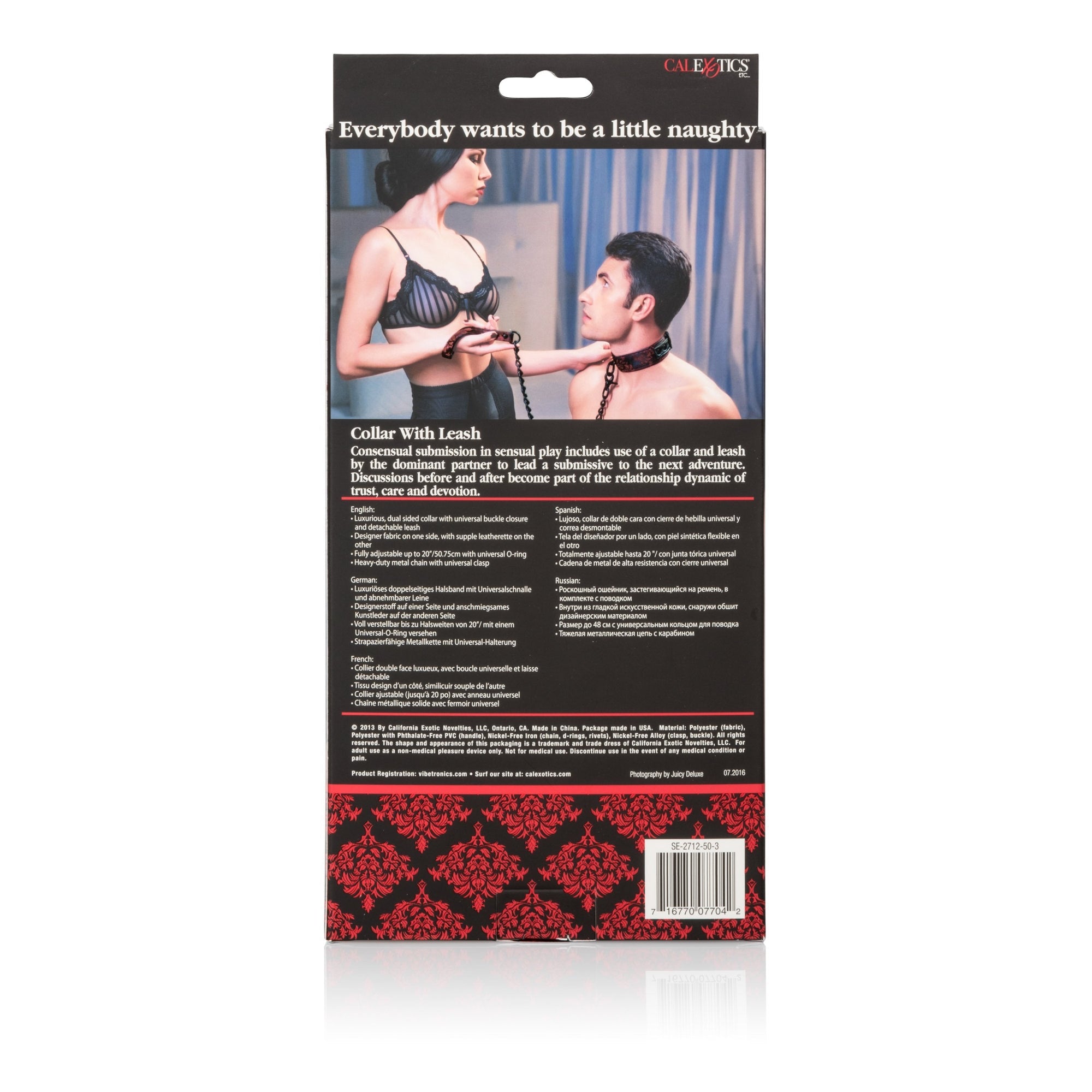 California Exotics - Scandal Collar with Leash (Red) -  Leash  Durio.sg