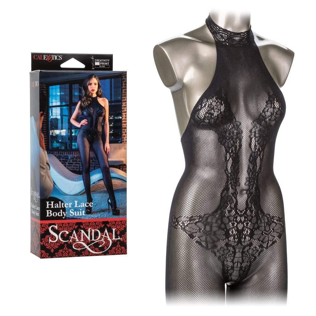 California Exotics - Scandal Halter Lace Body Suit Costume O/S (Black) -  Costumes  Durio.sg