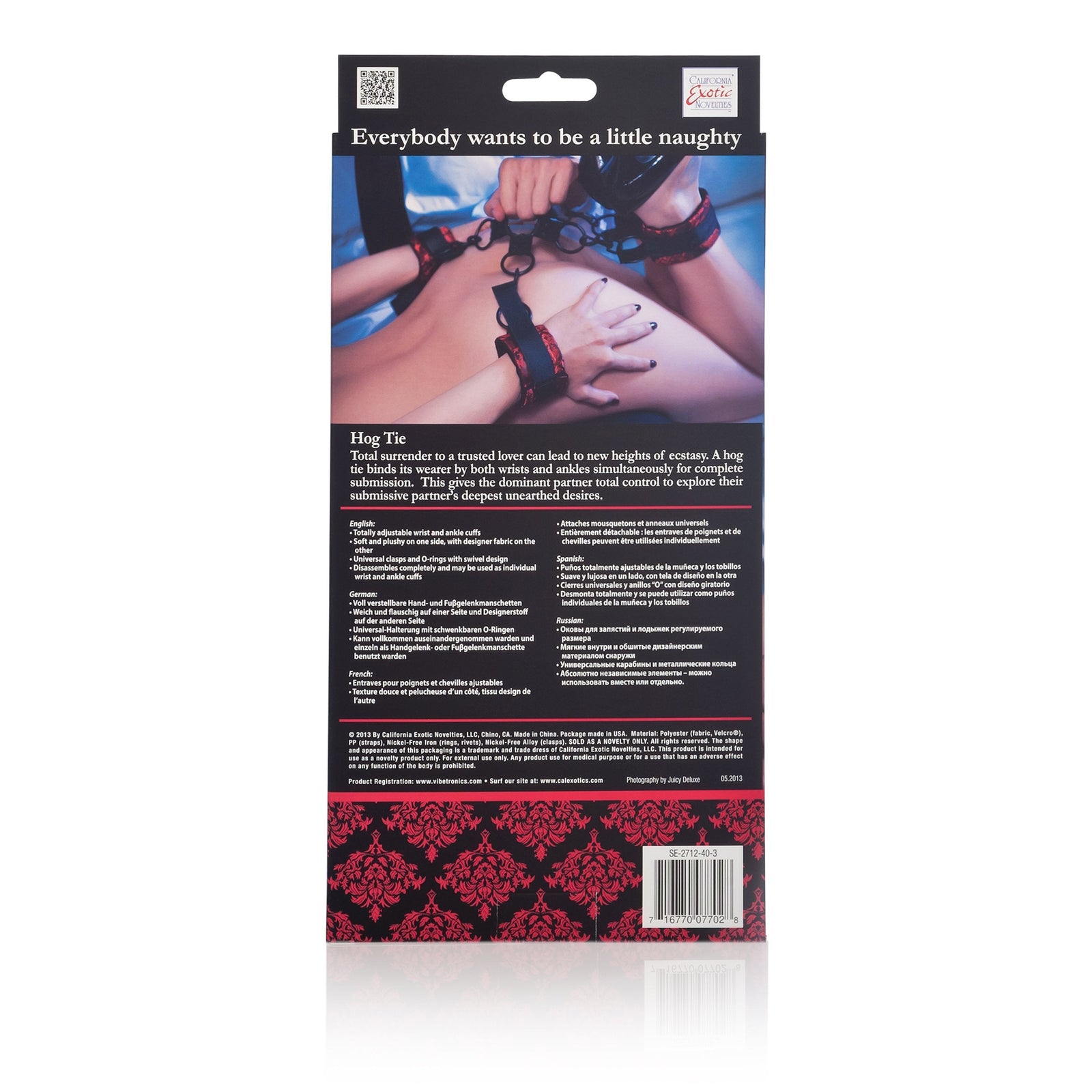 California Exotics - Scandal Hog Tie (Red) -  Hand/Leg Cuffs  Durio.sg