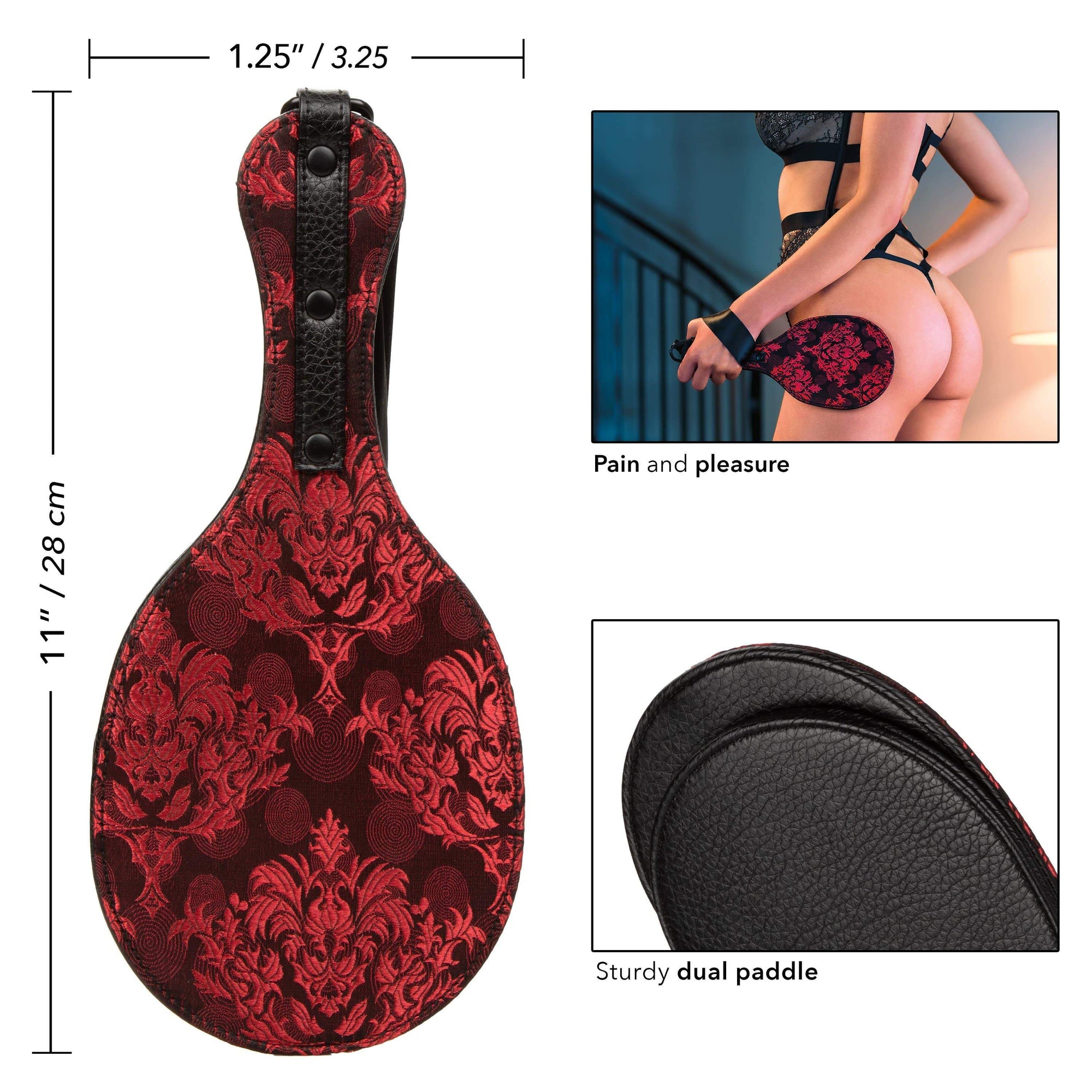 California Exotics - Scandal Round Double Paddle (Red) -  Paddle  Durio.sg