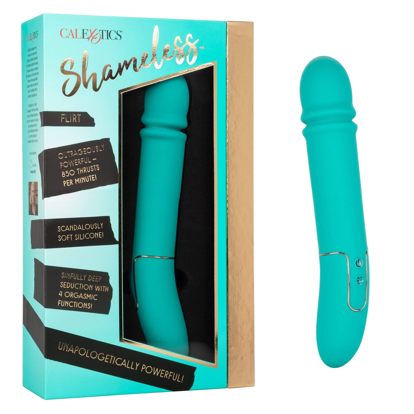 California Exotics - Shameless Flirt Vibrator (Green) -  Non Realistic Dildo w/o suction cup (Vibration) Rechargeable  Durio.sg