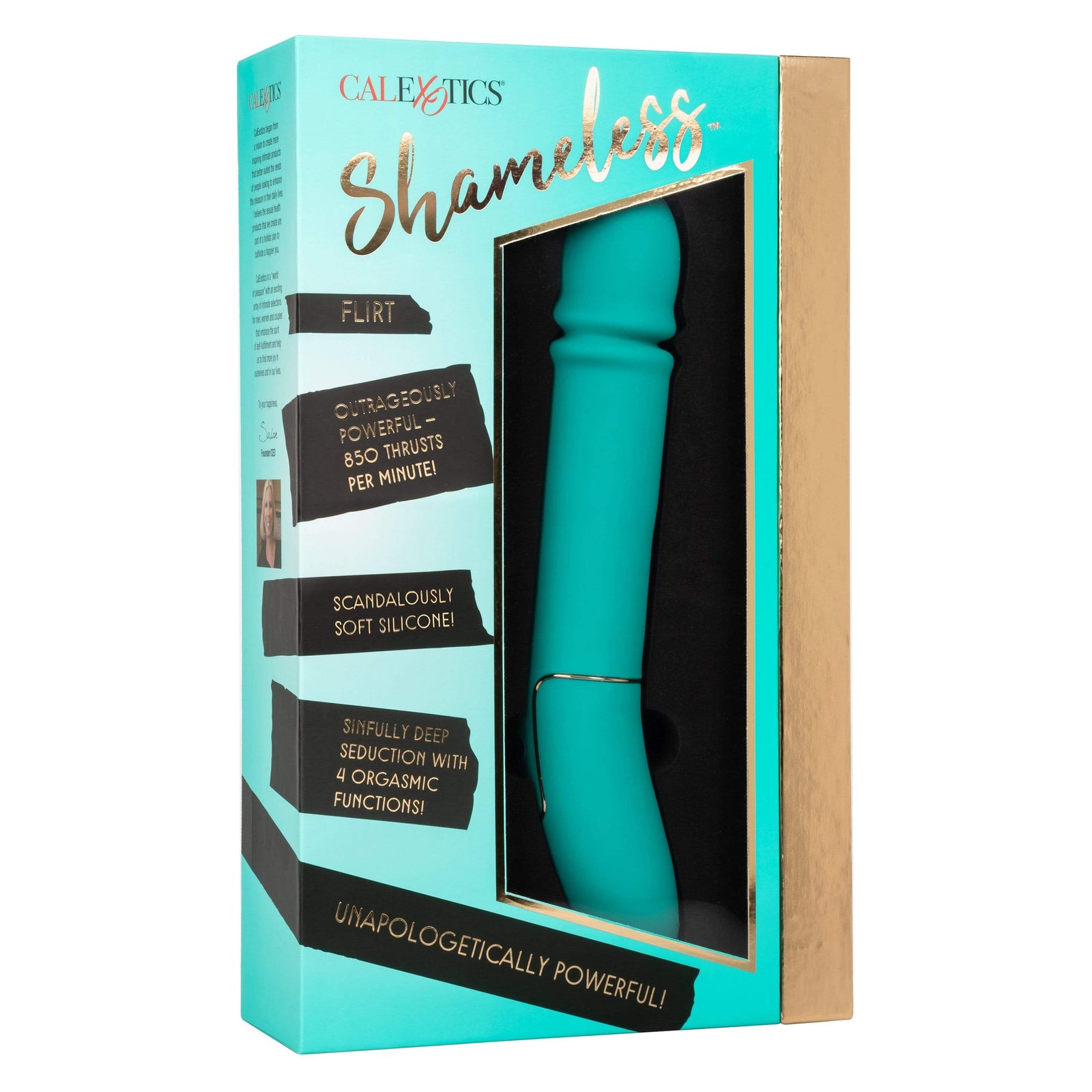 California Exotics - Shameless Flirt Vibrator (Green) -  Non Realistic Dildo w/o suction cup (Vibration) Rechargeable  Durio.sg