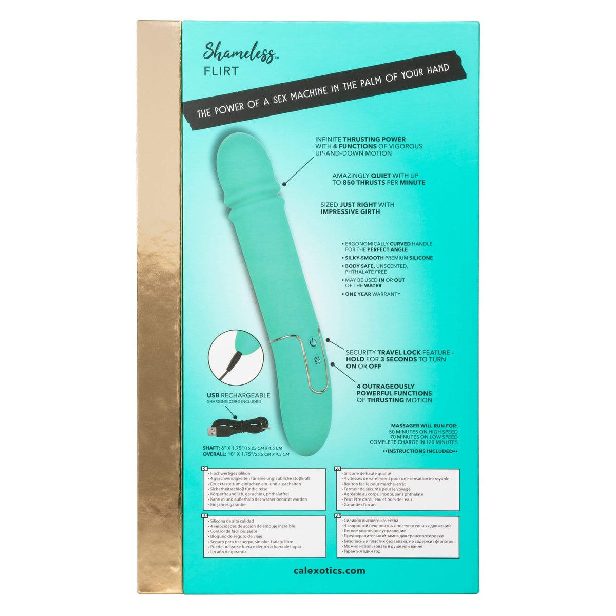 California Exotics - Shameless Flirt Vibrator (Green) -  Non Realistic Dildo w/o suction cup (Vibration) Rechargeable  Durio.sg