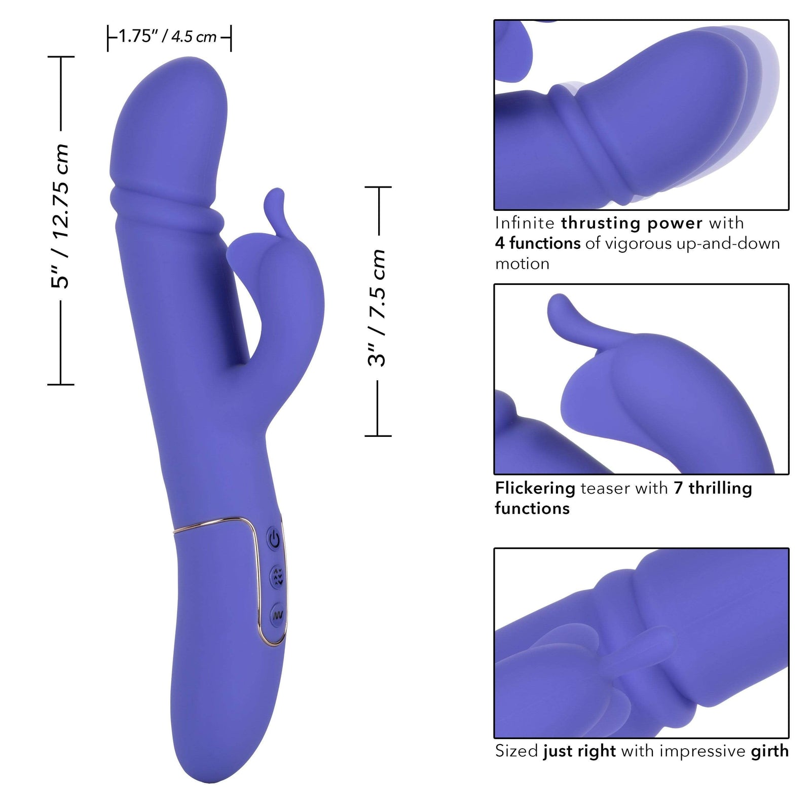 California Exotics - Shameless Seducer Rabbit Vibrator (Purple) -  Rabbit Dildo (Vibration) Rechargeable  Durio.sg