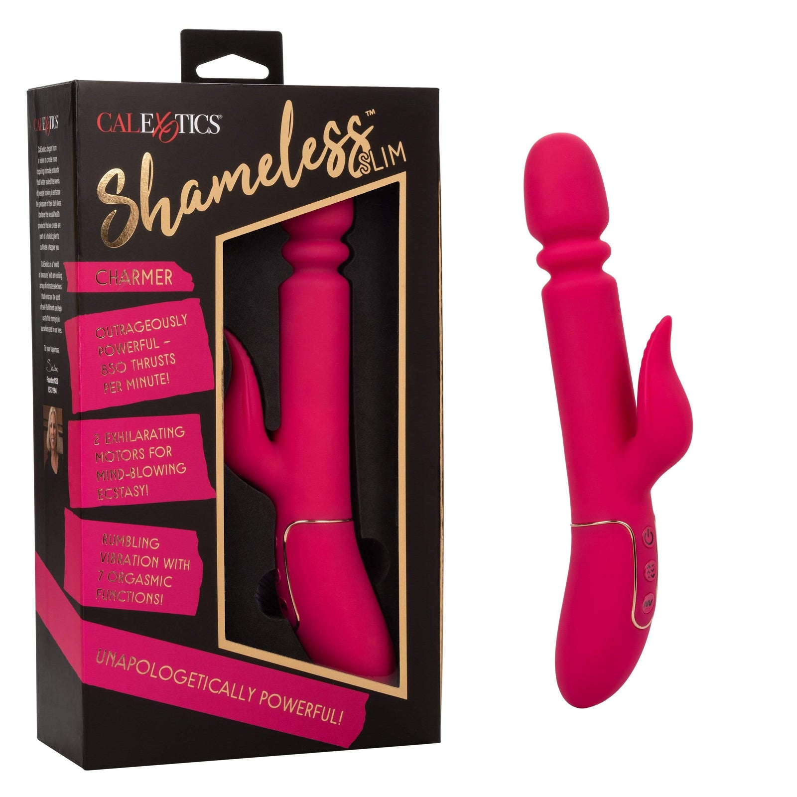 California Exotics - Shameless Slim Charmer Rabbit Vibrator (Pink) -  Rabbit Dildo (Vibration) Rechargeable  Durio.sg