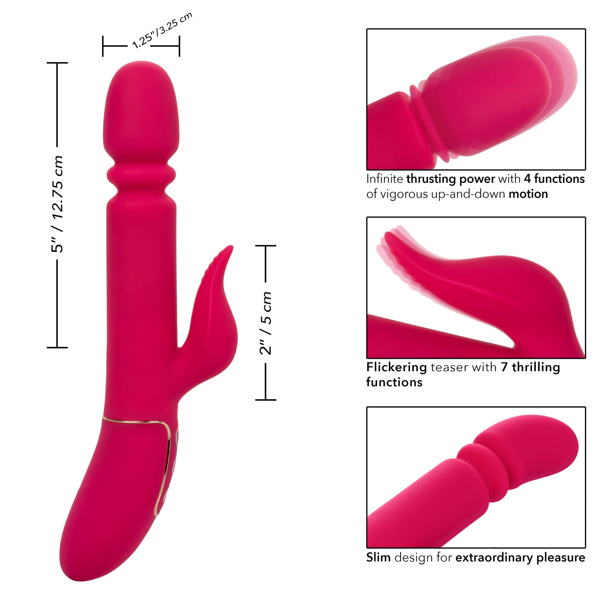 California Exotics - Shameless Slim Charmer Rabbit Vibrator (Pink) -  Rabbit Dildo (Vibration) Rechargeable  Durio.sg