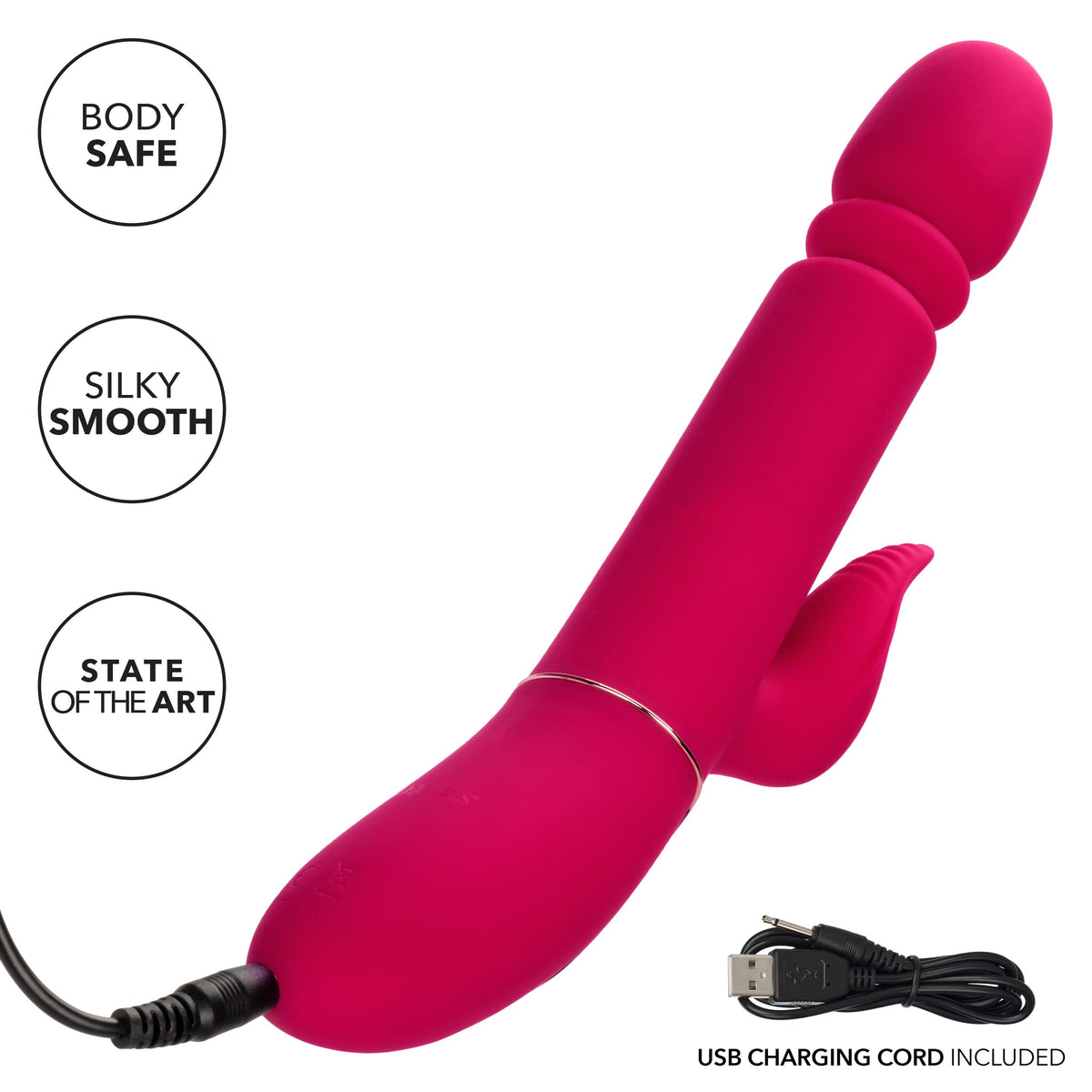 California Exotics - Shameless Slim Charmer Rabbit Vibrator (Pink) -  Rabbit Dildo (Vibration) Rechargeable  Durio.sg