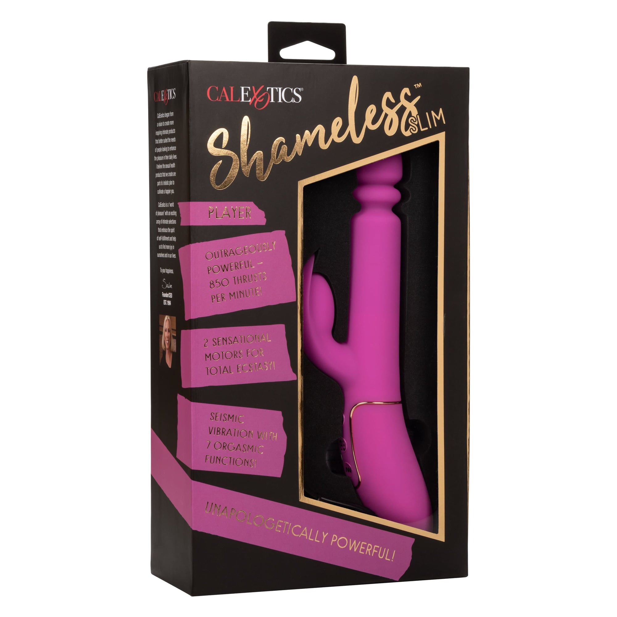 California Exotics - Shameless Slim Player Rabbit Vibrator (Pink) -  Rabbit Dildo (Vibration) Rechargeable  Durio.sg