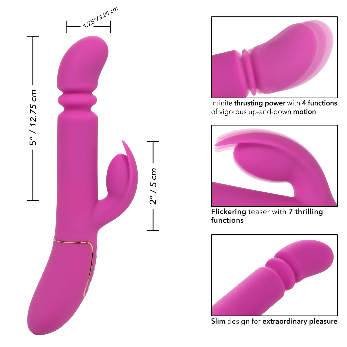 California Exotics - Shameless Slim Player Rabbit Vibrator (Pink) -  Rabbit Dildo (Vibration) Rechargeable  Durio.sg