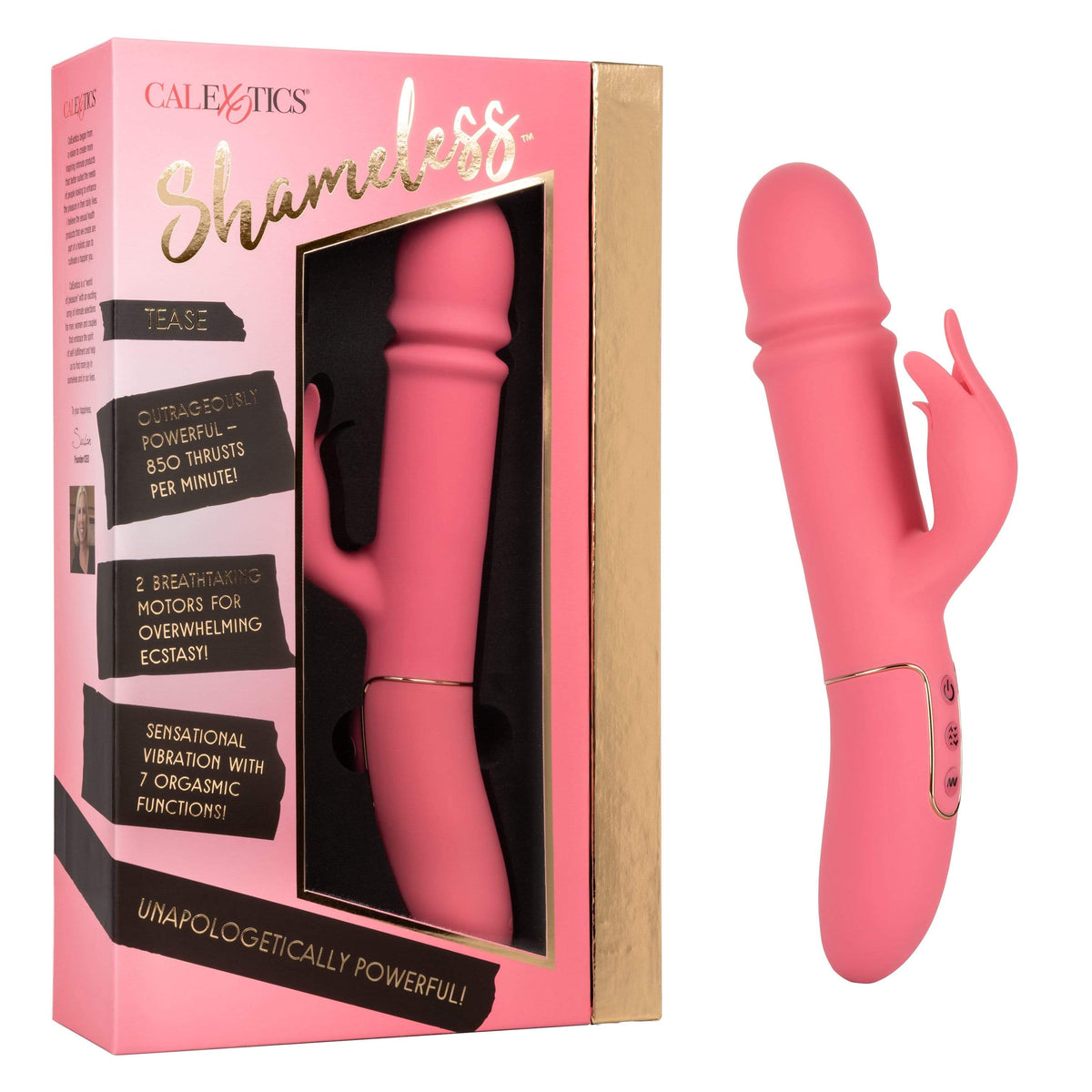 California Exotics - Shameless Tease Rabbit Vibrator (Pink) -  Rabbit Dildo (Vibration) Rechargeable  Durio.sg