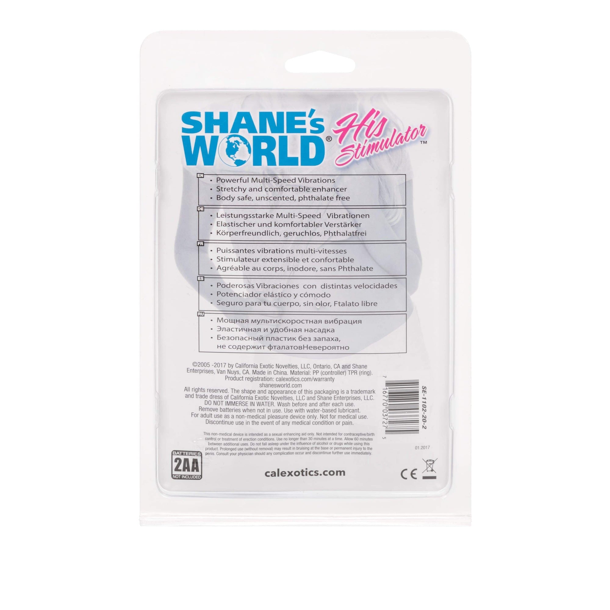 California Exotics - Shanes World His Stimulator Vibrating Cock Ring with Remote (Blue) -  Rubber Cock Ring (Vibration) Non Rechargeable  Durio.sg