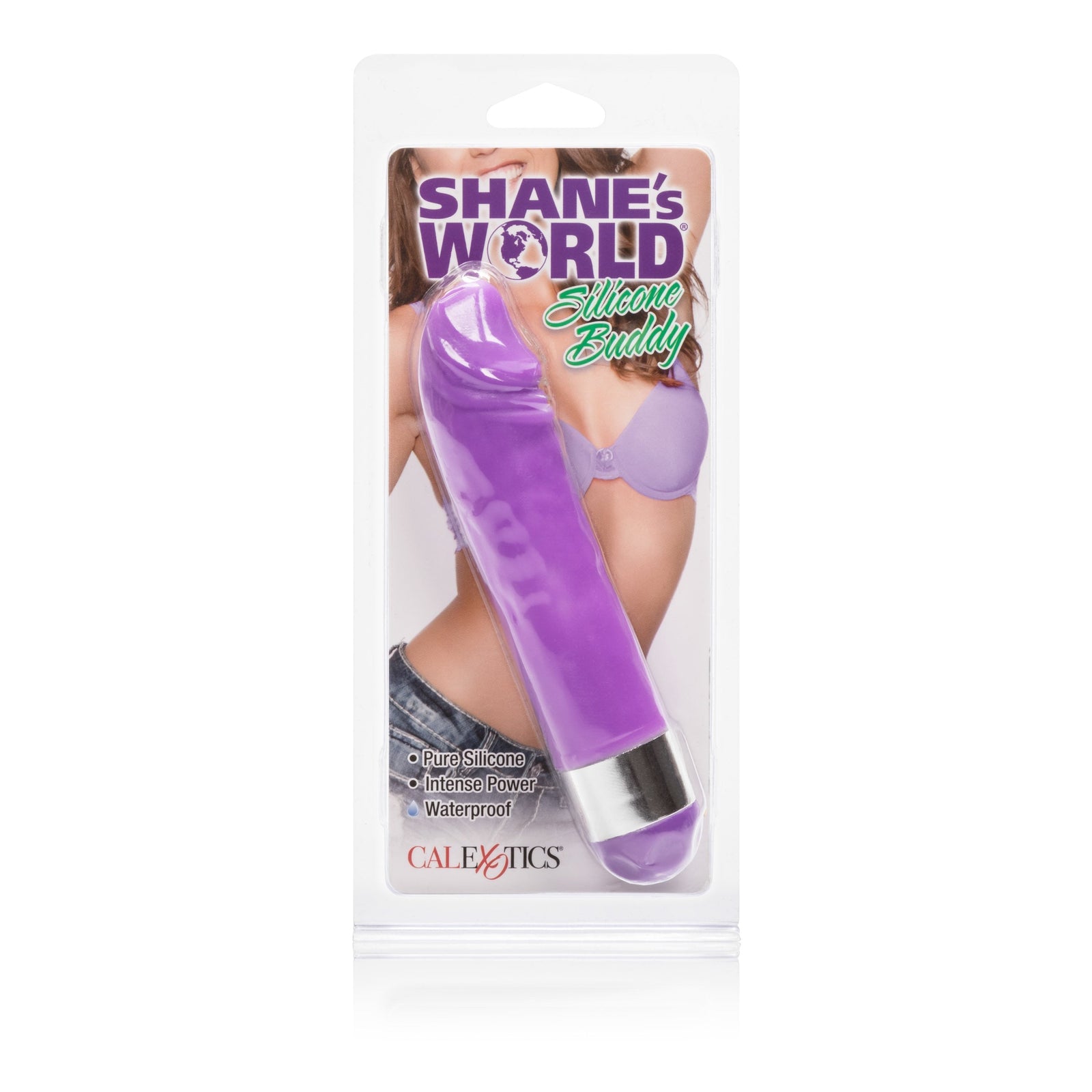 California Exotics - Shane's World Silicone Buddy Vibrator (Purple) -  Non Realistic Dildo w/o suction cup (Vibration) Non Rechargeable  Durio.sg