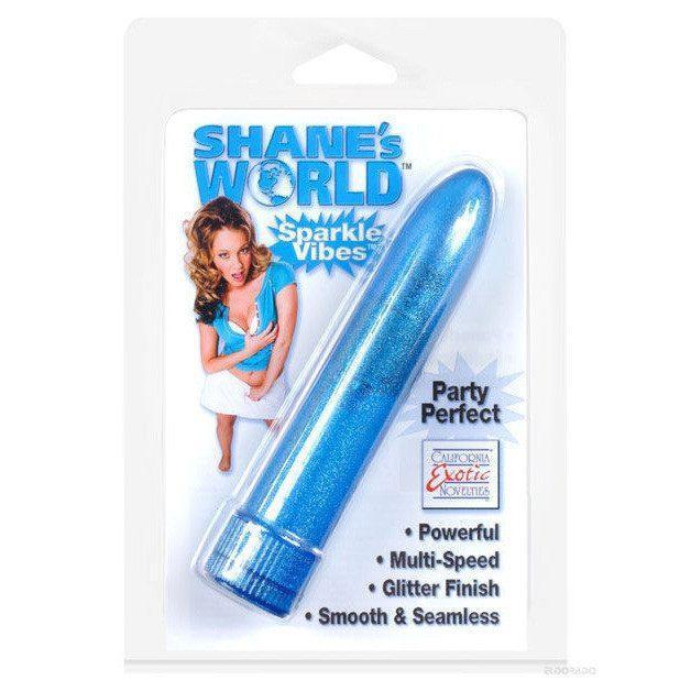 California Exotics - Shane's World Sparkle Vibe (Blue) -  Non Realistic Dildo w/o suction cup (Vibration) Non Rechargeable  Durio.sg