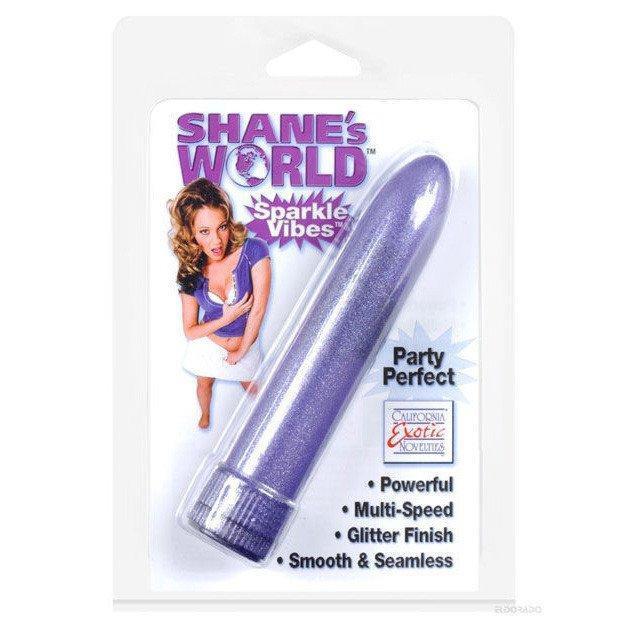 California Exotics - Shane's World Sparkle Vibe (Purple) -  Non Realistic Dildo w/o suction cup (Vibration) Non Rechargeable  Durio.sg