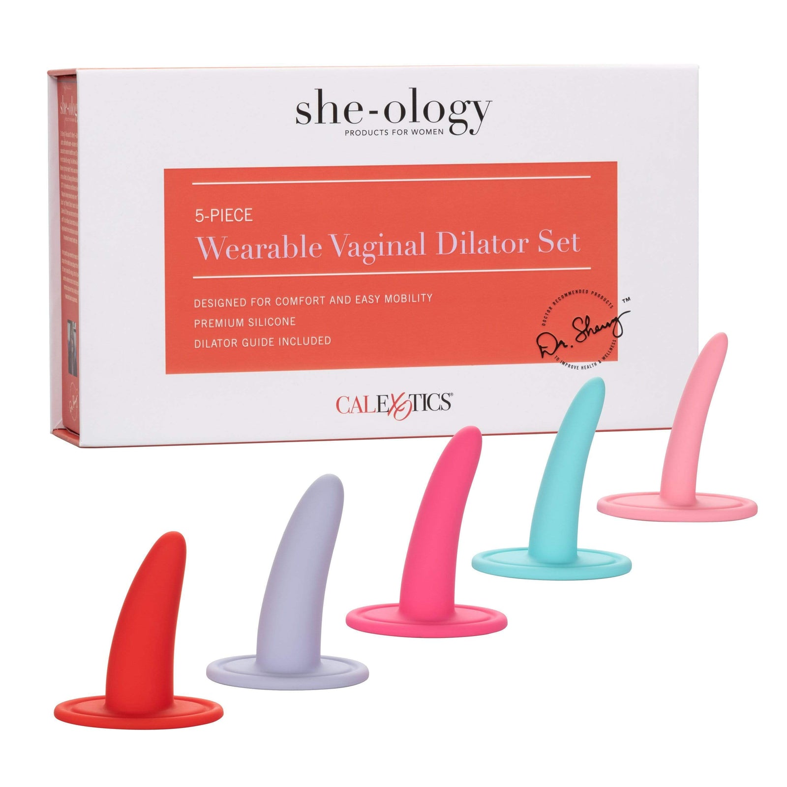 California Exotics - She-ology 5 piece Wearable Vaginal Dilator Set (Multi Colour) -  Non Realistic Dildo w/o suction cup (Non Vibration)  Durio.sg