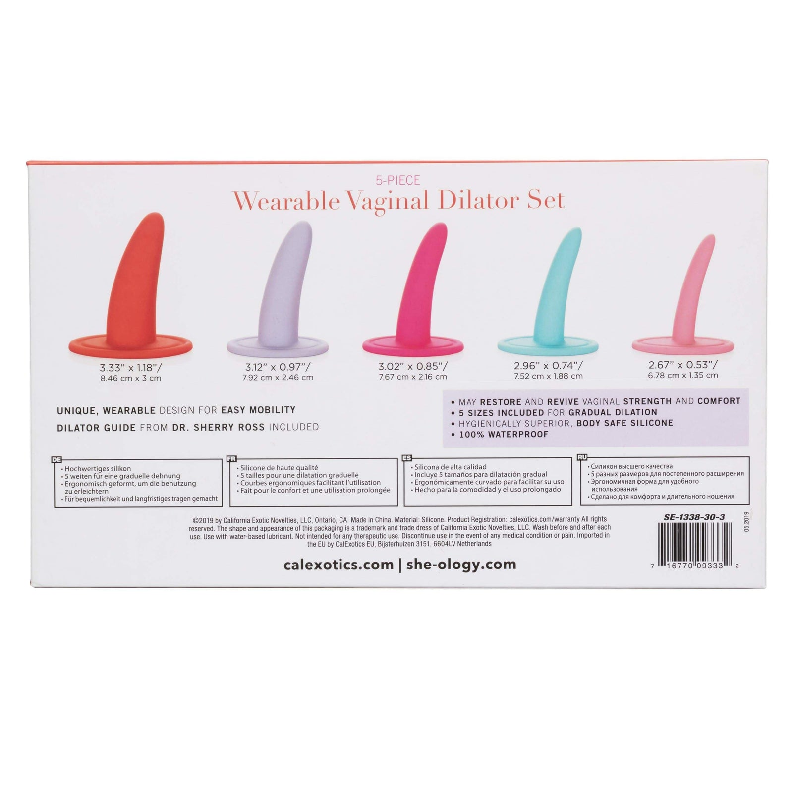California Exotics - She-ology 5 piece Wearable Vaginal Dilator Set (Multi Colour) -  Non Realistic Dildo w/o suction cup (Non Vibration)  Durio.sg