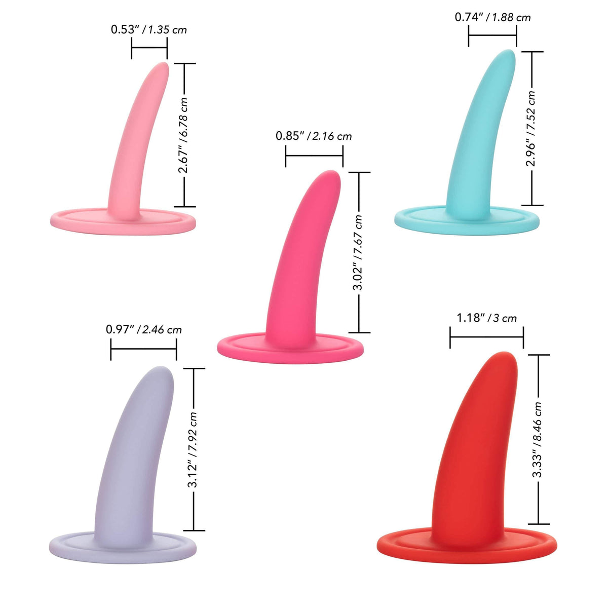 California Exotics - She-ology 5 piece Wearable Vaginal Dilator Set (Multi Colour) -  Non Realistic Dildo w/o suction cup (Non Vibration)  Durio.sg