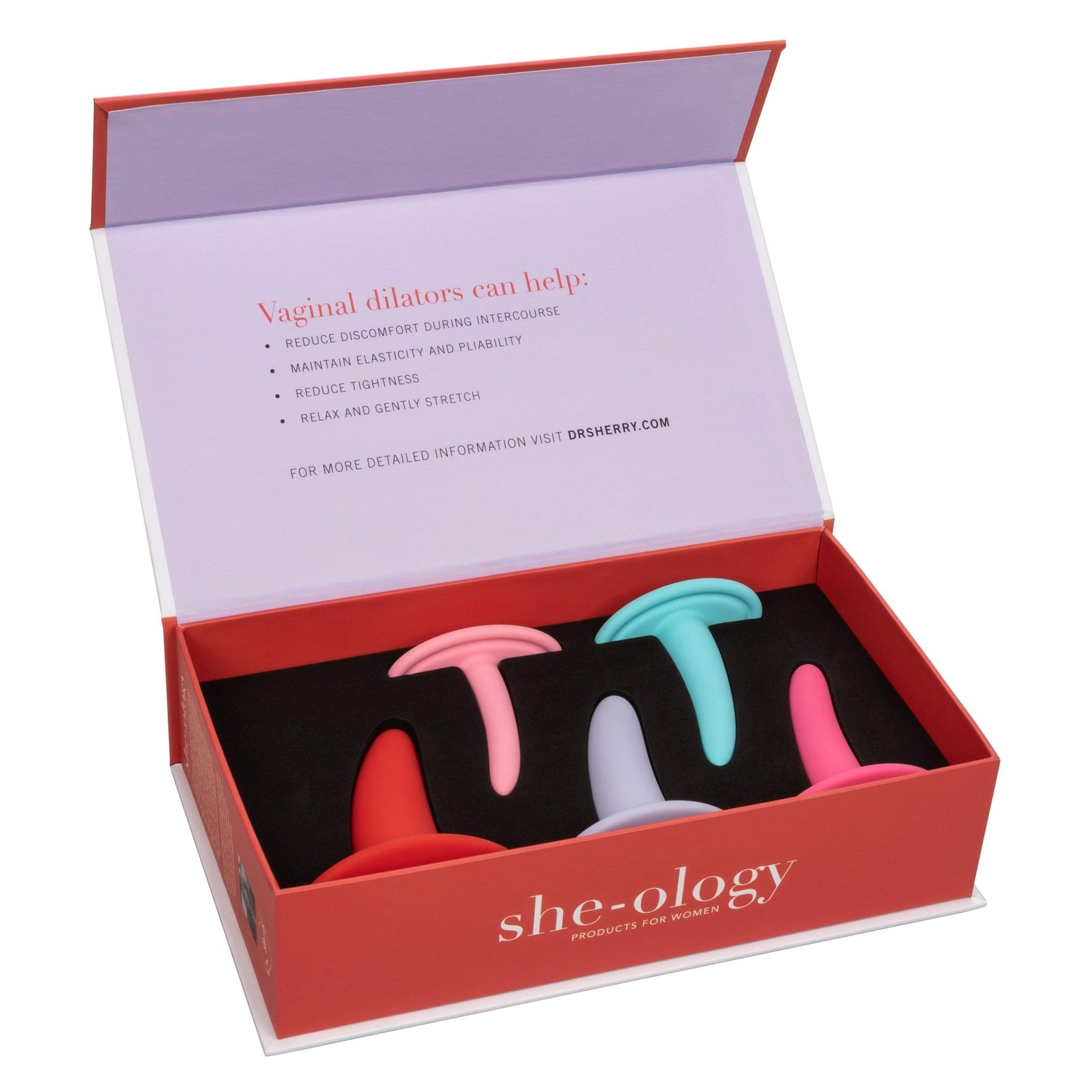 California Exotics - She-ology 5 piece Wearable Vaginal Dilator Set (Multi Colour) -  Non Realistic Dildo w/o suction cup (Non Vibration)  Durio.sg