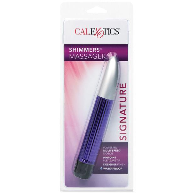 California Exotics - Shimmers Signature Waterproof Vibrator 6.5" (Purple) -  G Spot Dildo (Vibration) Non Rechargeable  Durio.sg
