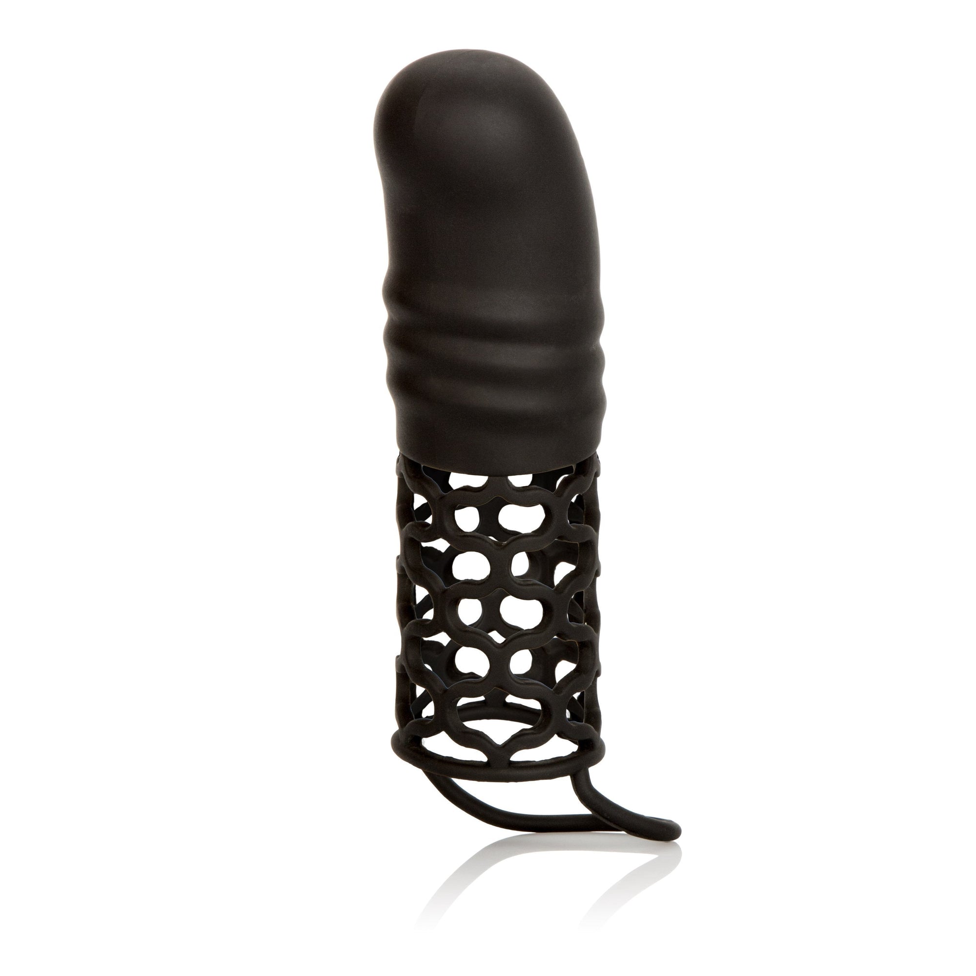 California Exotics - Silicone 2" Penis Extension (Black) -  Silicone Cock Cage (Non Vibration)  Durio.sg