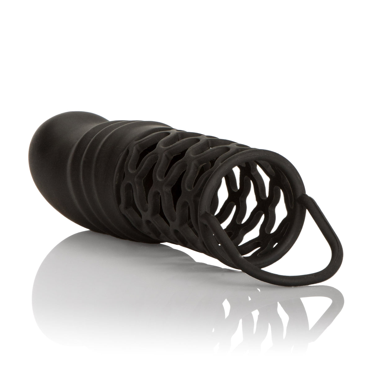 California Exotics - Silicone 2" Penis Extension (Black) -  Silicone Cock Cage (Non Vibration)  Durio.sg