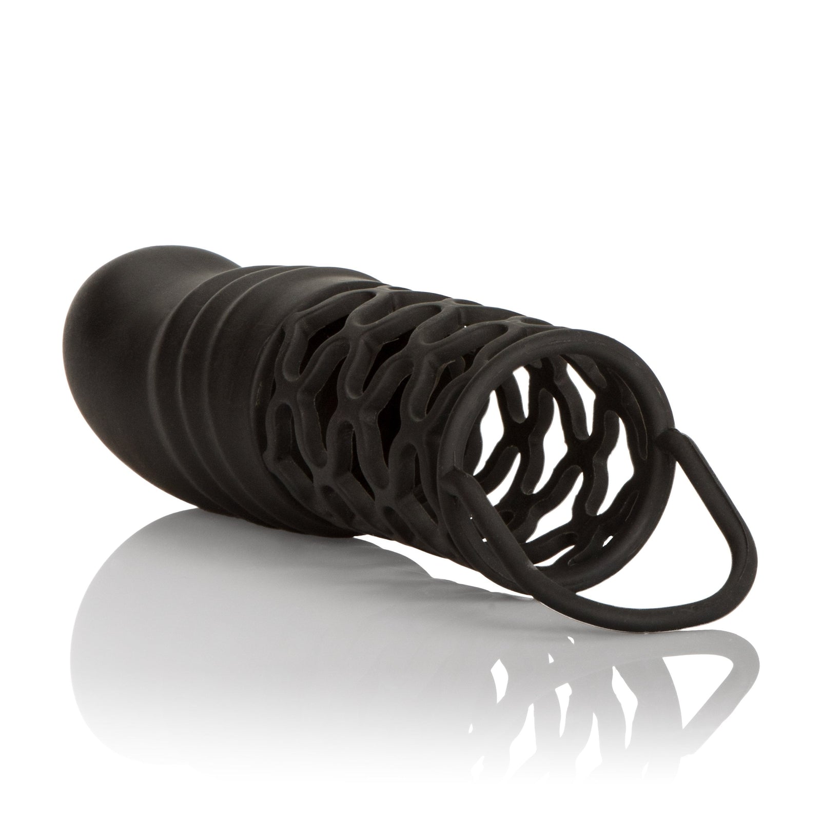 California Exotics - Silicone 2" Penis Extension (Black) -  Silicone Cock Cage (Non Vibration)  Durio.sg