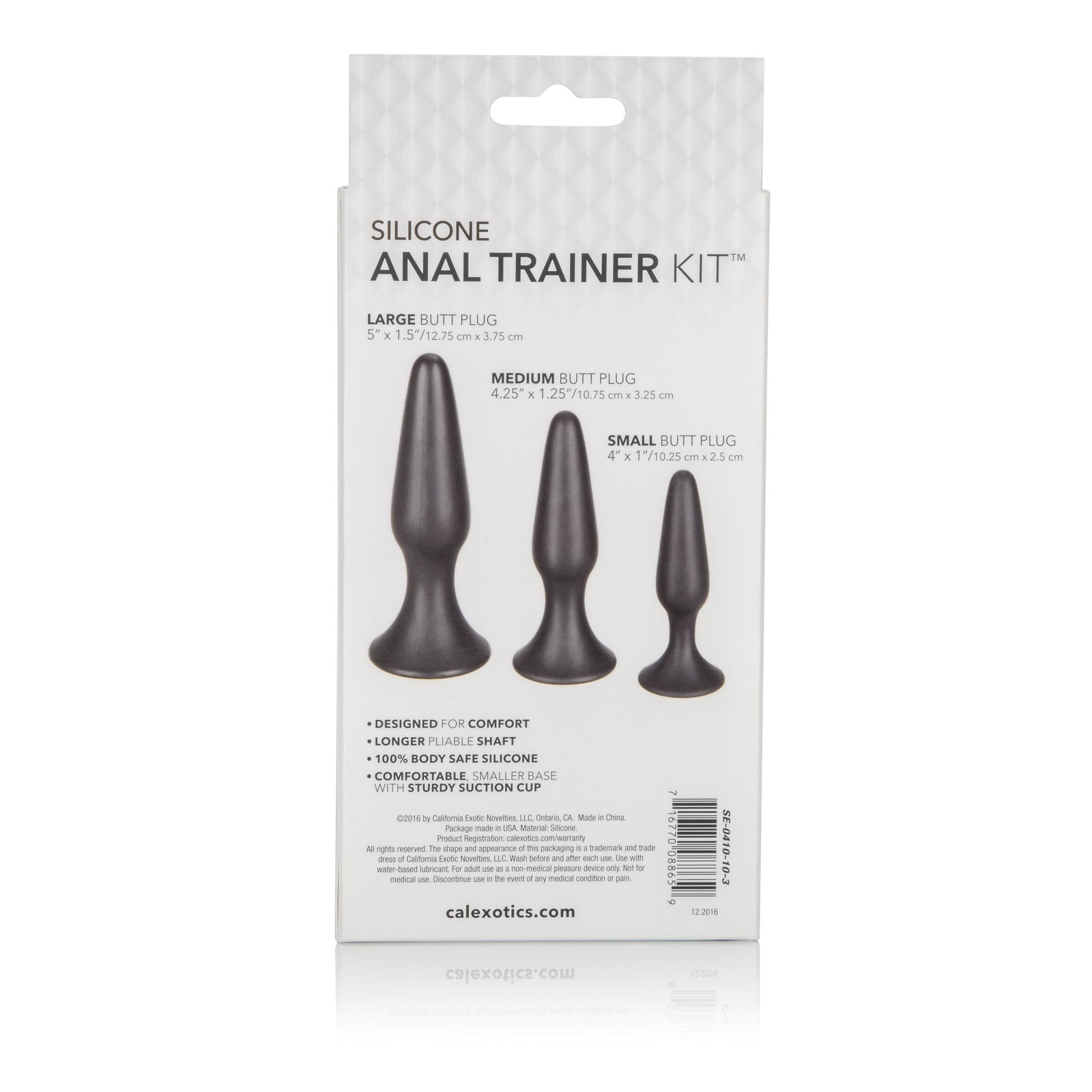 California Exotics - Silicone Anal Trainer Kit (Black) -  Anal Kit (Non Vibration)  Durio.sg