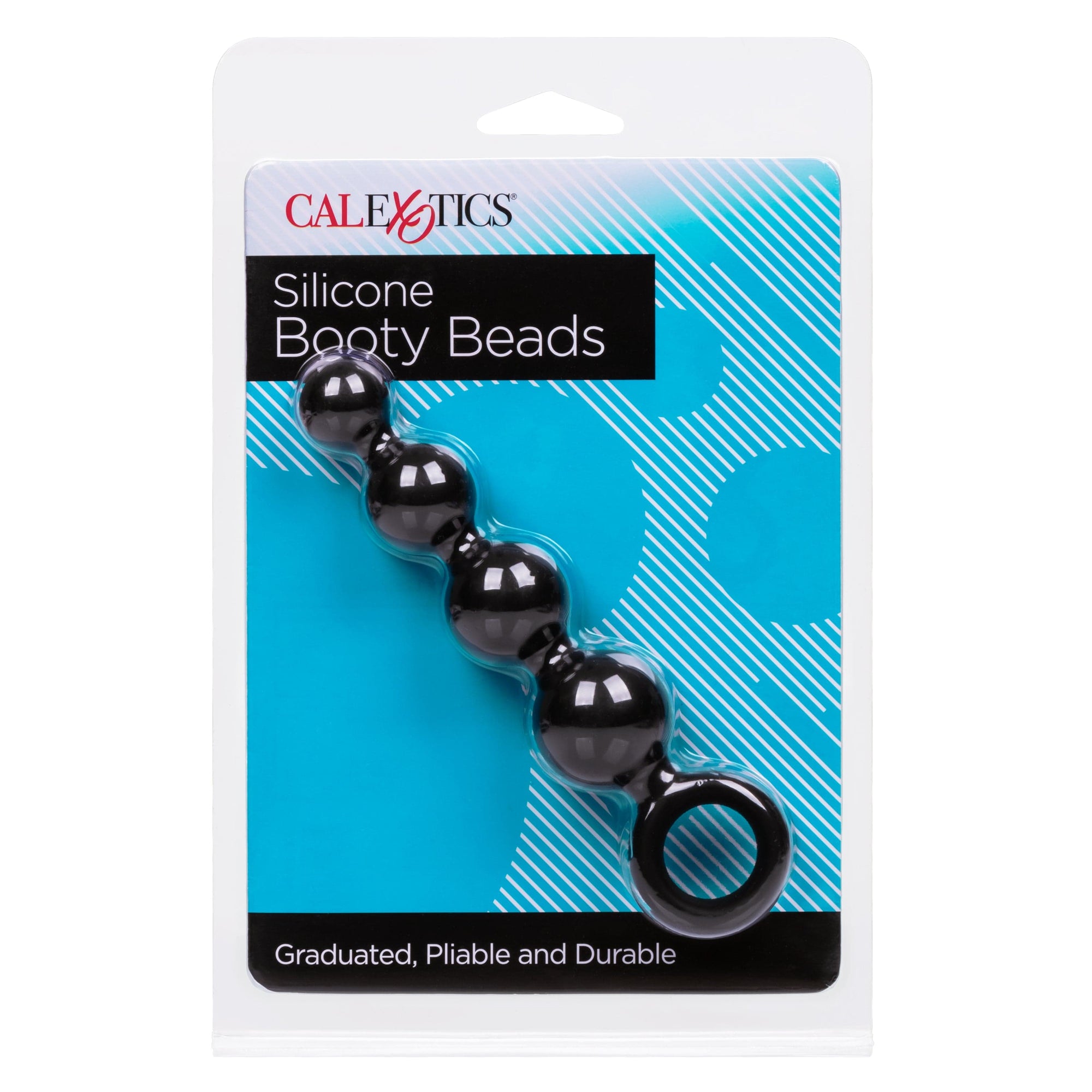California Exotics - Silicone Booty Anal Beads (Black) -  Anal Beads (Non Vibration)  Durio.sg
