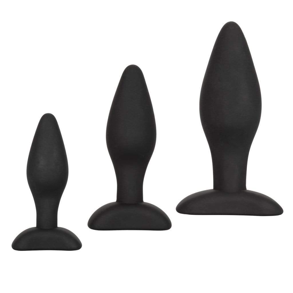 California Exotics - Silicone Flanged Based Anal Exerciser Kit (Black) -  Anal Kit (Non Vibration)  Durio.sg