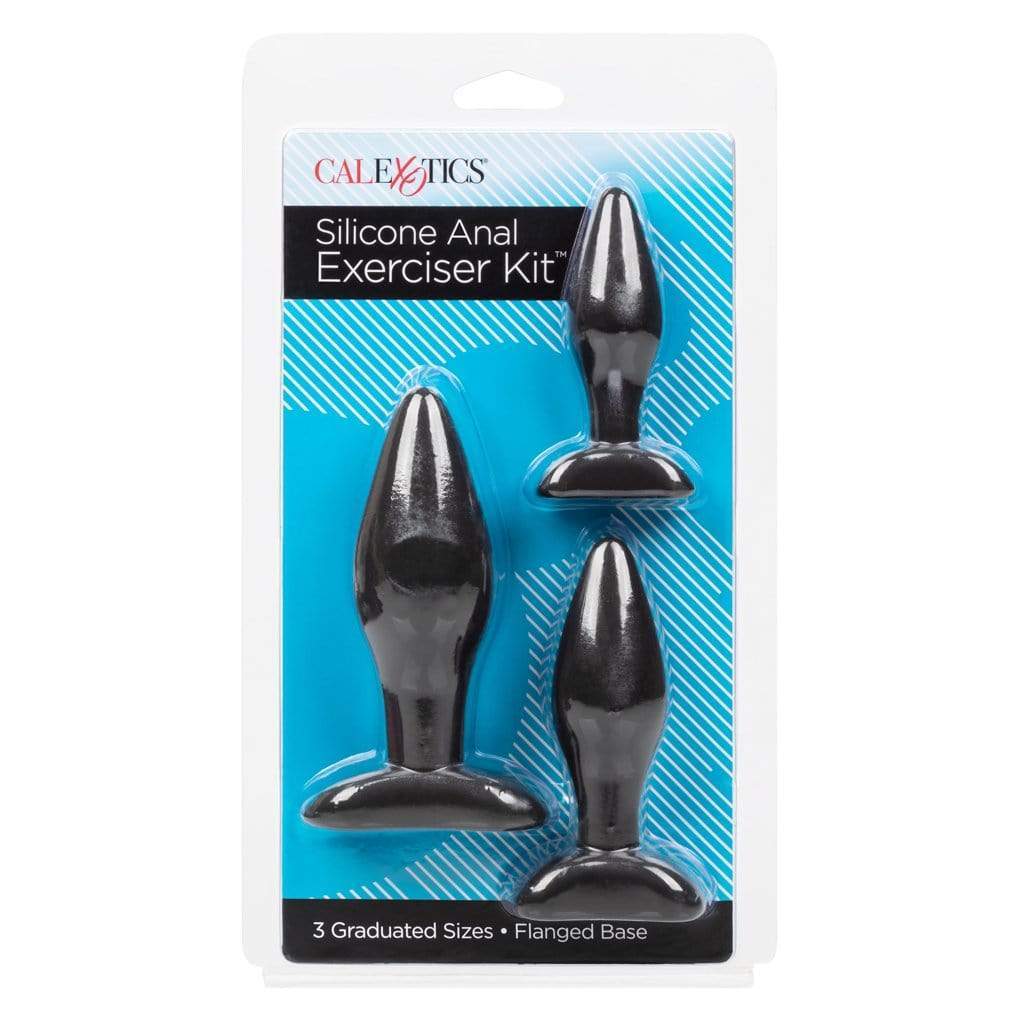 California Exotics - Silicone Flanged Based Anal Exerciser Kit (Black) -  Anal Kit (Non Vibration)  Durio.sg